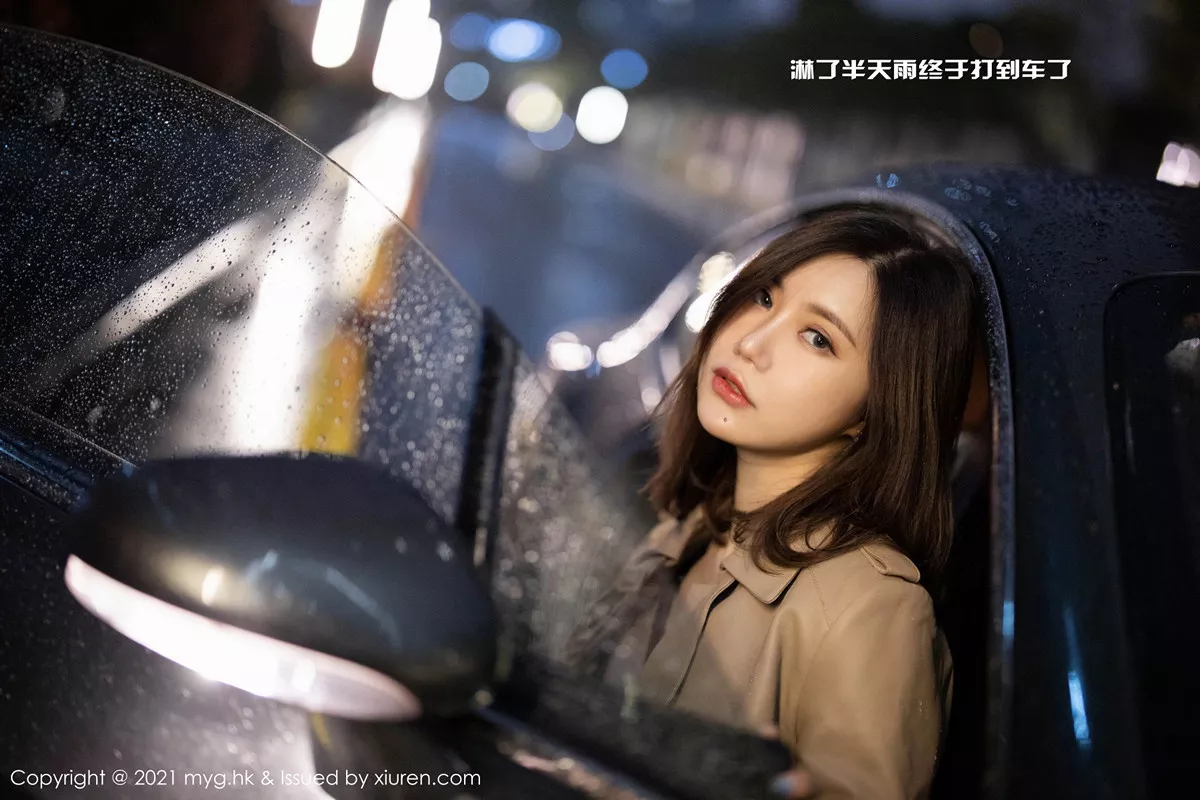 秀人集.com_[MyGirl美媛馆]Vol.500_女神绮里嘉Carina雨夜打车主题黑色内衣配黑丝吊袜诱惑写真68P