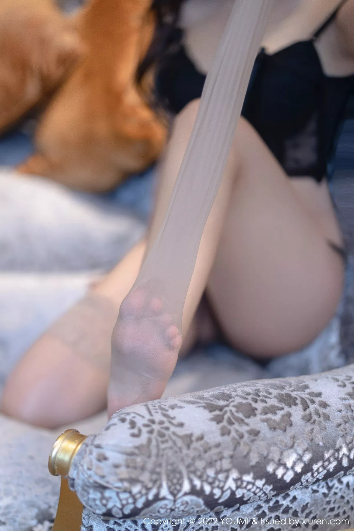 秀人集.com_[YouMi尤蜜荟]Vol.811_模特张思允Nice半脱露黑色情趣内衣配蕾丝吊袜秀翘臀诱惑写真78P