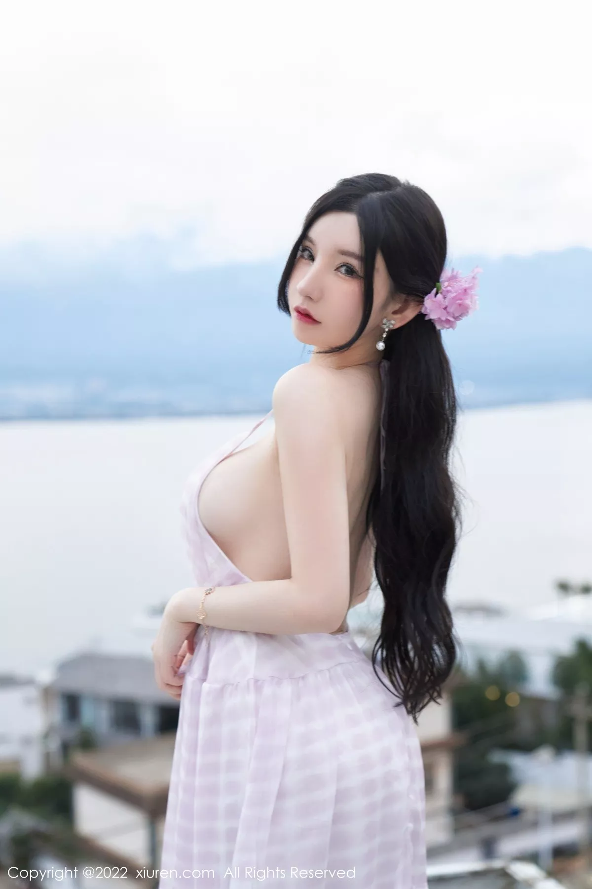 秀人集.com_[XiuRen秀人网]No.5207_女神周于希Sally心愿旅拍脱连衣长裙露性感白色网纱内衣诱惑写真79P