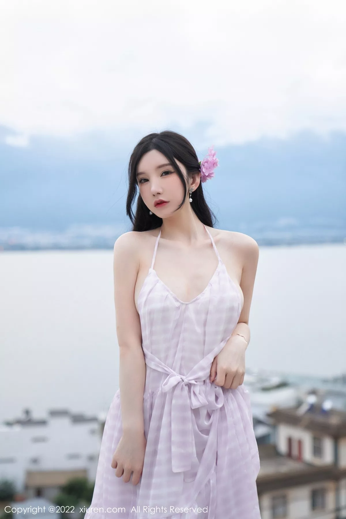 秀人集.com_[XiuRen秀人网]No.5207_女神周于希Sally心愿旅拍脱连衣长裙露性感白色网纱内衣诱惑写真79P