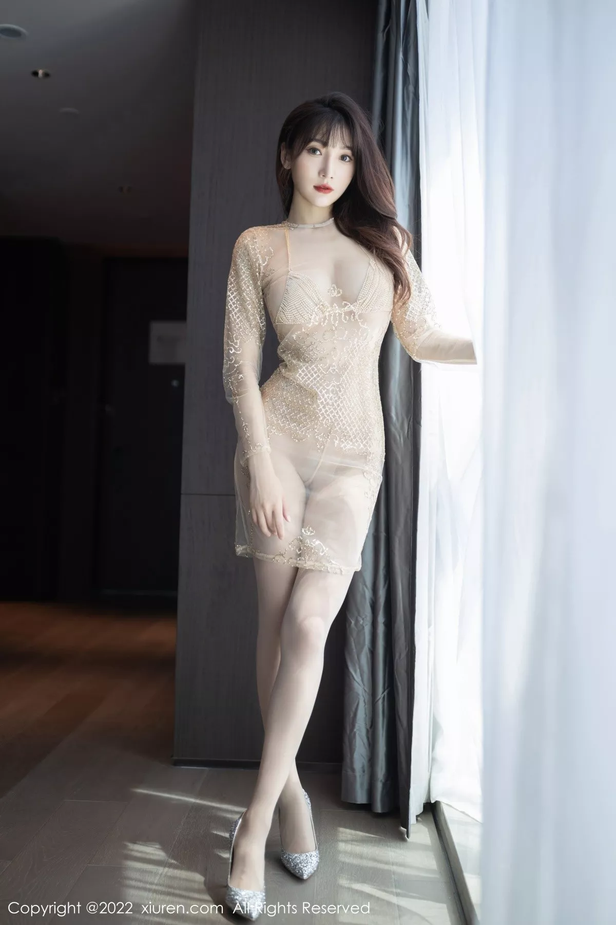 秀人集.com_[XiuRen秀人网]No.5531_模特陆萱萱私房脱轻透镶金丝服饰露性感吊坠内衣惹火诱惑写真80P