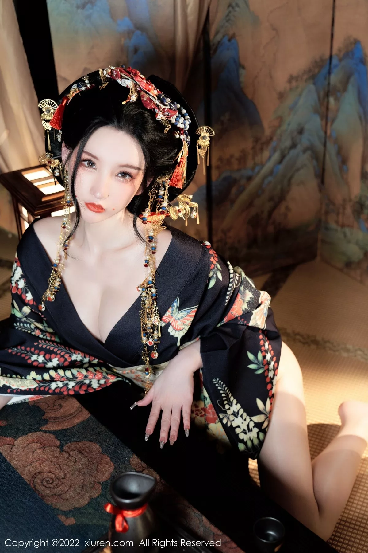 秀人集.com_[XiuRen秀人网]No.5537_女神周于希Sally宽衣解带主题日系风脱和服露翘臀美腿诱惑写真80P