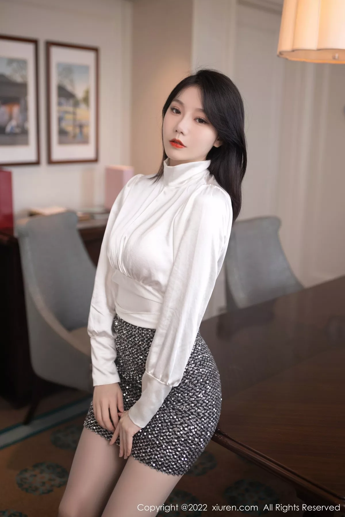 秀人集.com_[XiuRen秀人网]No.5480_模特安然anran白领装扮性感白色长T配短裙秀完美身材诱惑写真81P