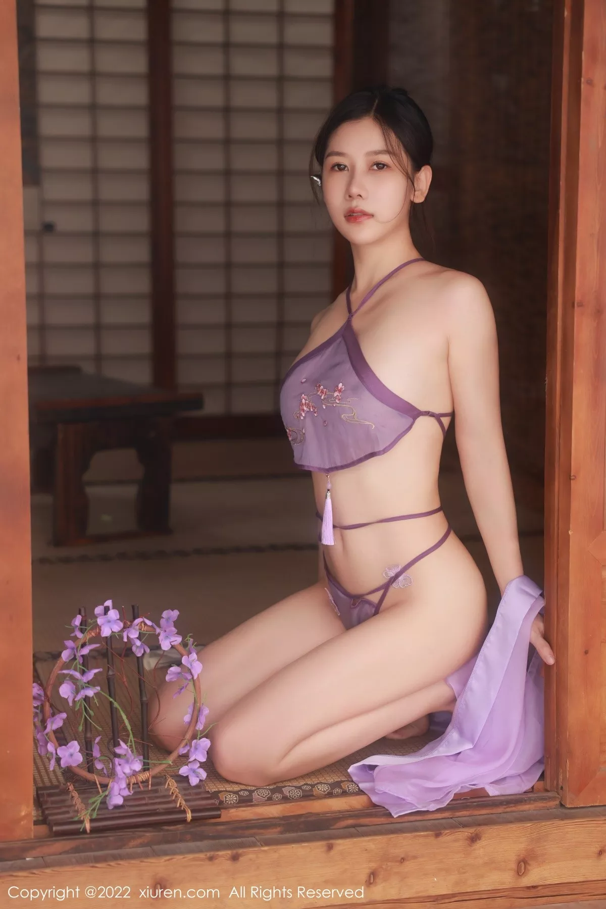 秀人集.com_[XiuRen秀人网]No.5642_模特尹甜甜性感淡紫色轻透薄纱古装秀翘臀美腿完美诱惑写真54P