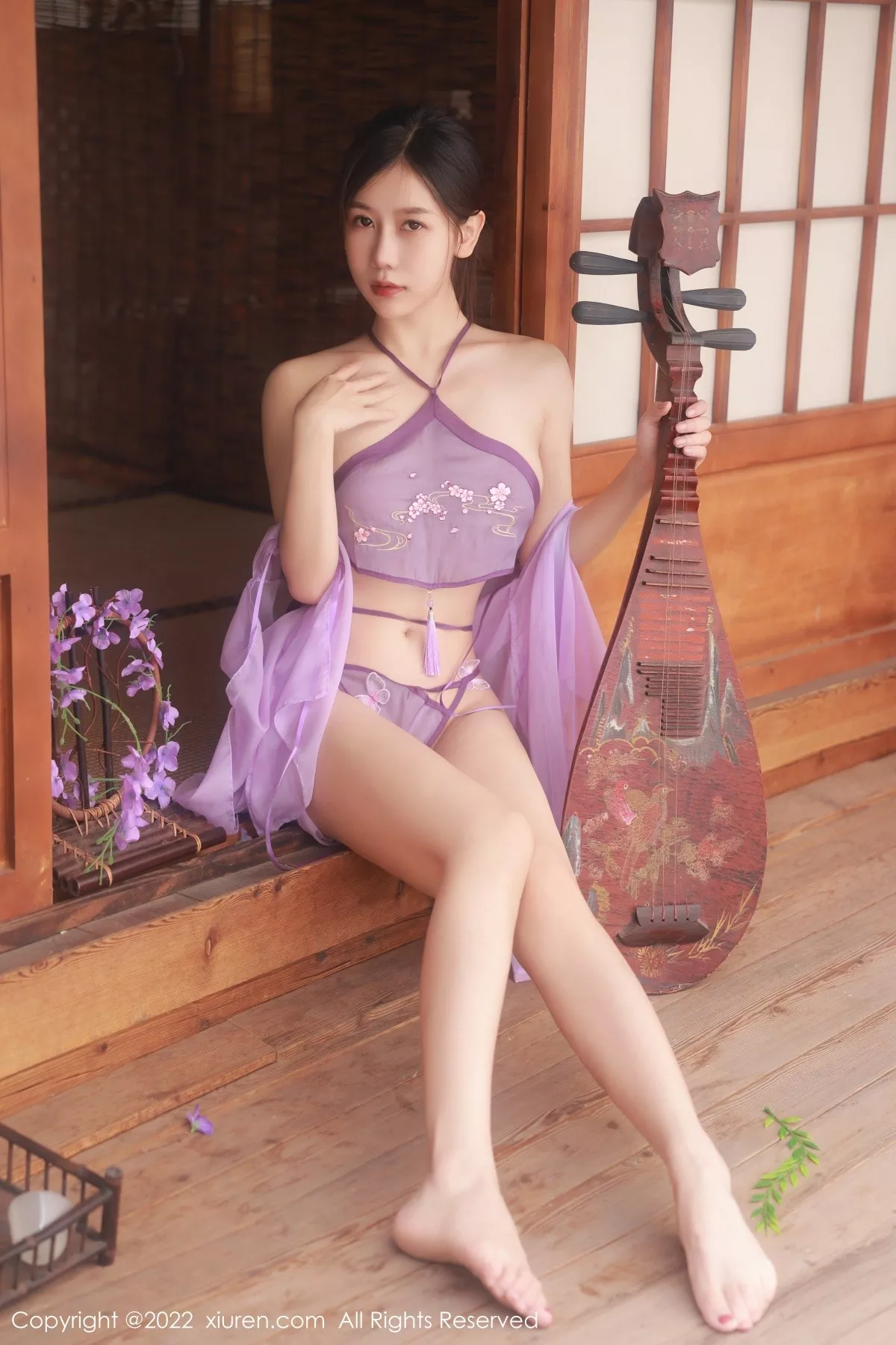 秀人集.com_[XiuRen秀人网]No.5642_模特尹甜甜性感淡紫色轻透薄纱古装秀翘臀美腿完美诱惑写真54P