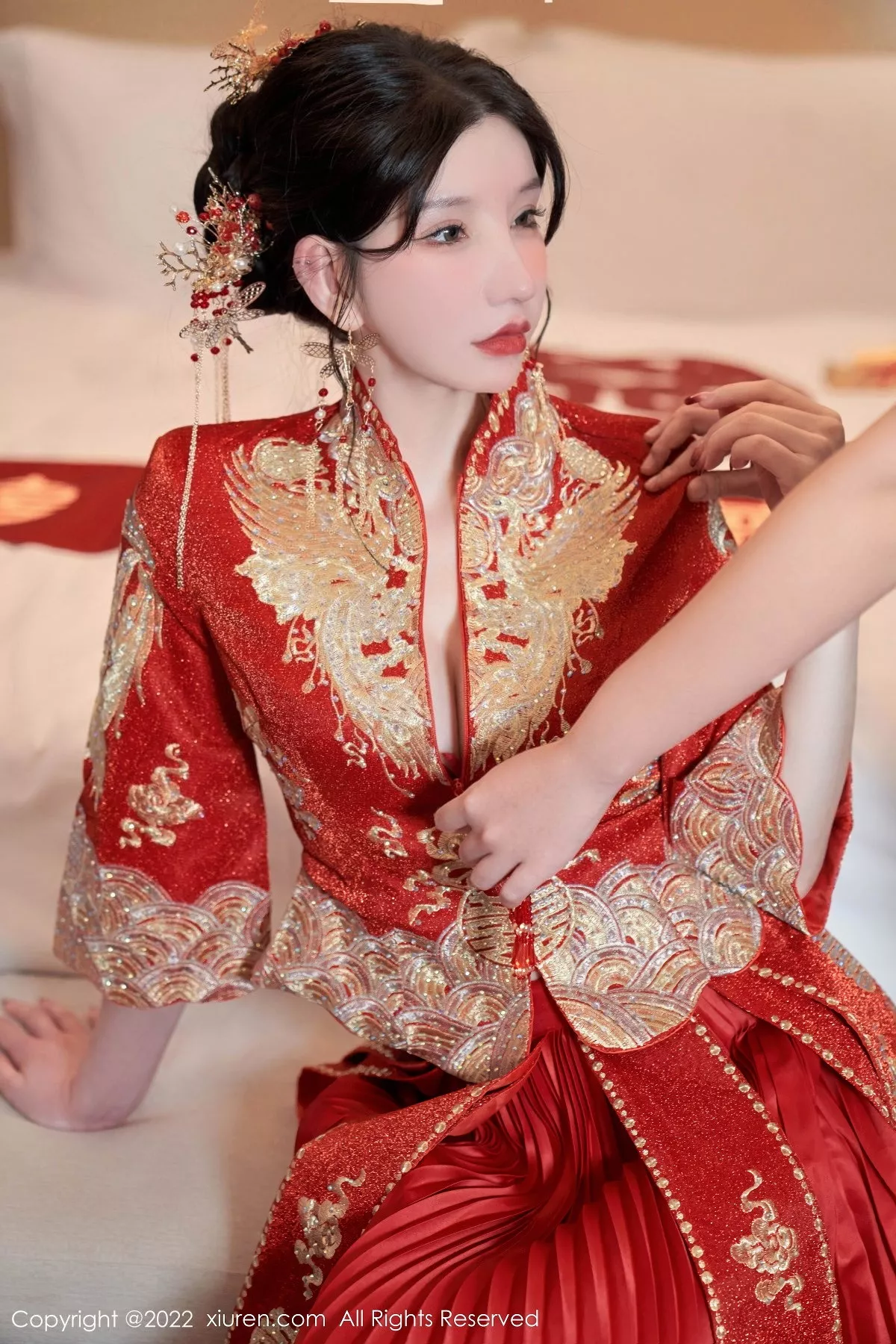 秀人集.com_[XiuRen秀人网]No.5675_女神周于希Sally私房脱新娘装露红色蕾丝内衣超薄肉丝诱惑写真80P