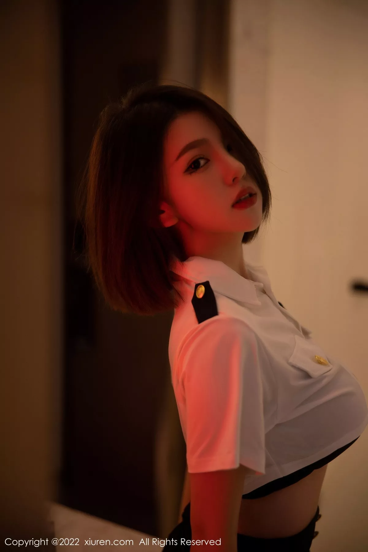 秀人集.com_[XiuRen秀人网]No.5815_模特美羊羊性感制服主题白色上衣配黑短裙露黑色内衣诱惑写真79P