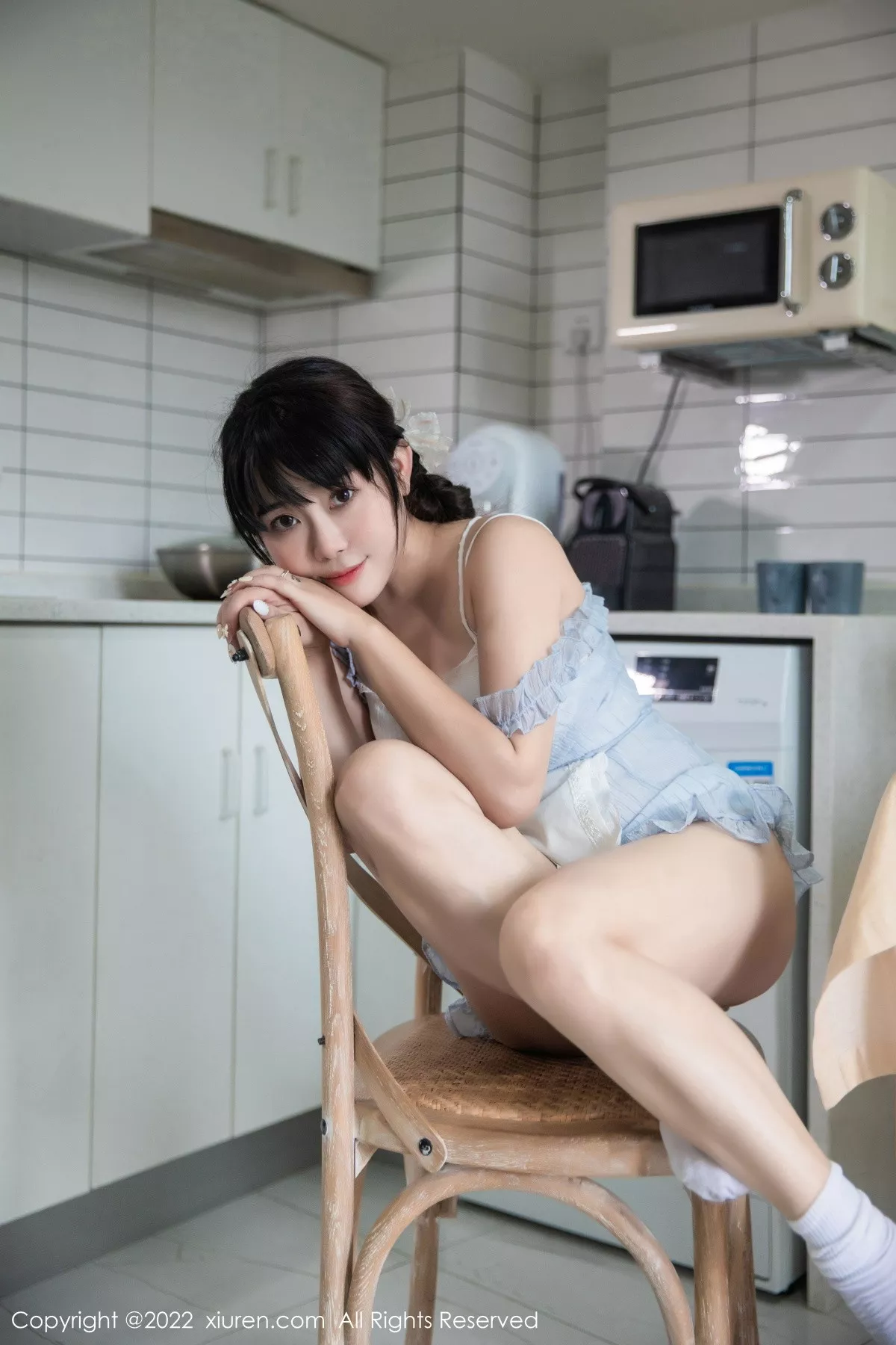 秀人集.com_[XiuRen秀人网]No.5834_模特严利娅Yuliya私房性感浅蓝色女仆服饰秀翘臀美腿诱惑写真53P