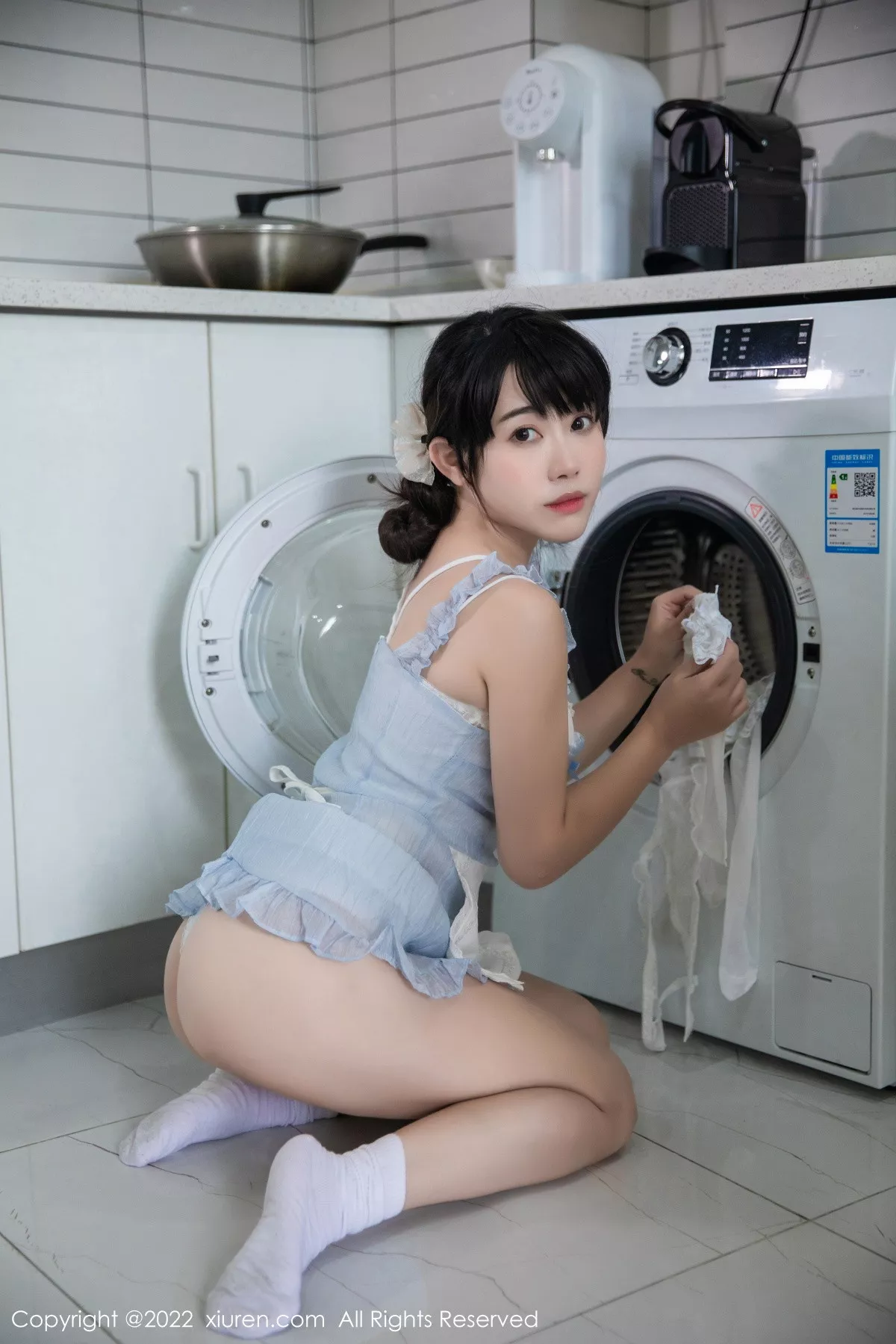 秀人集.com_[XiuRen秀人网]No.5834_模特严利娅Yuliya私房性感浅蓝色女仆服饰秀翘臀美腿诱惑写真53P