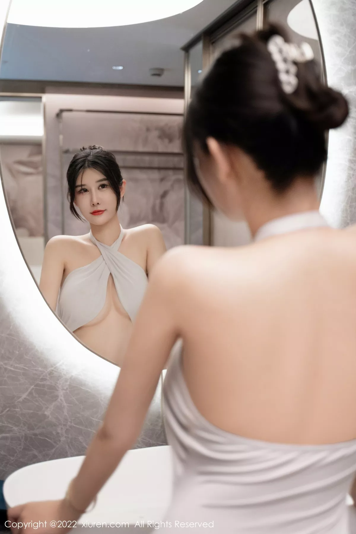 秀人集.com_[XiuRen秀人网]No.5841_模特夏沫沫私房浴室性感白色短裙半撩露丁字裤秀翘臀诱惑写真70P