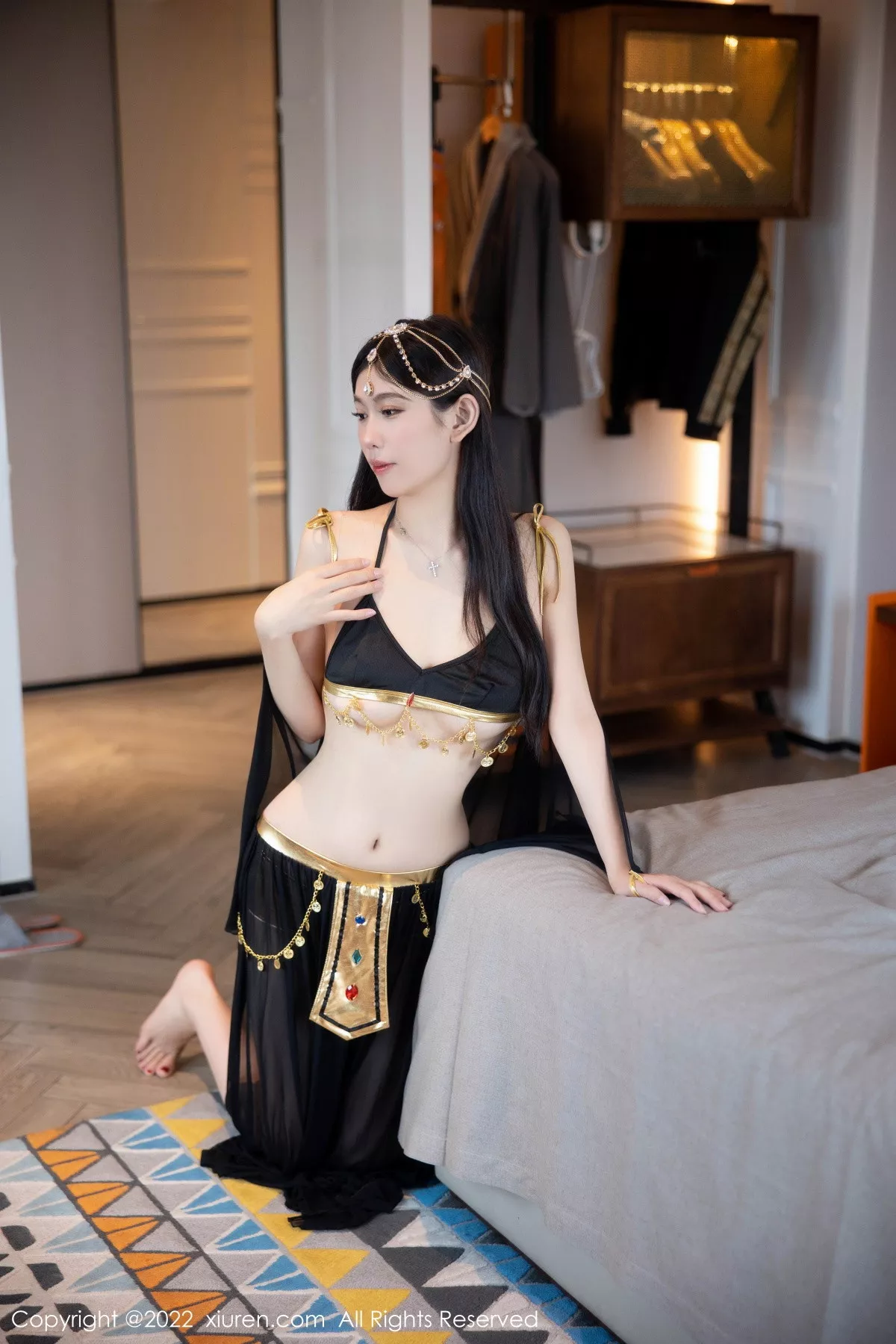 秀人集.com_[XiuRen秀人网]No.5849_模特李雅柔西域风情主题黑色薄纱遮面露性感内衣迷人诱惑写真65P