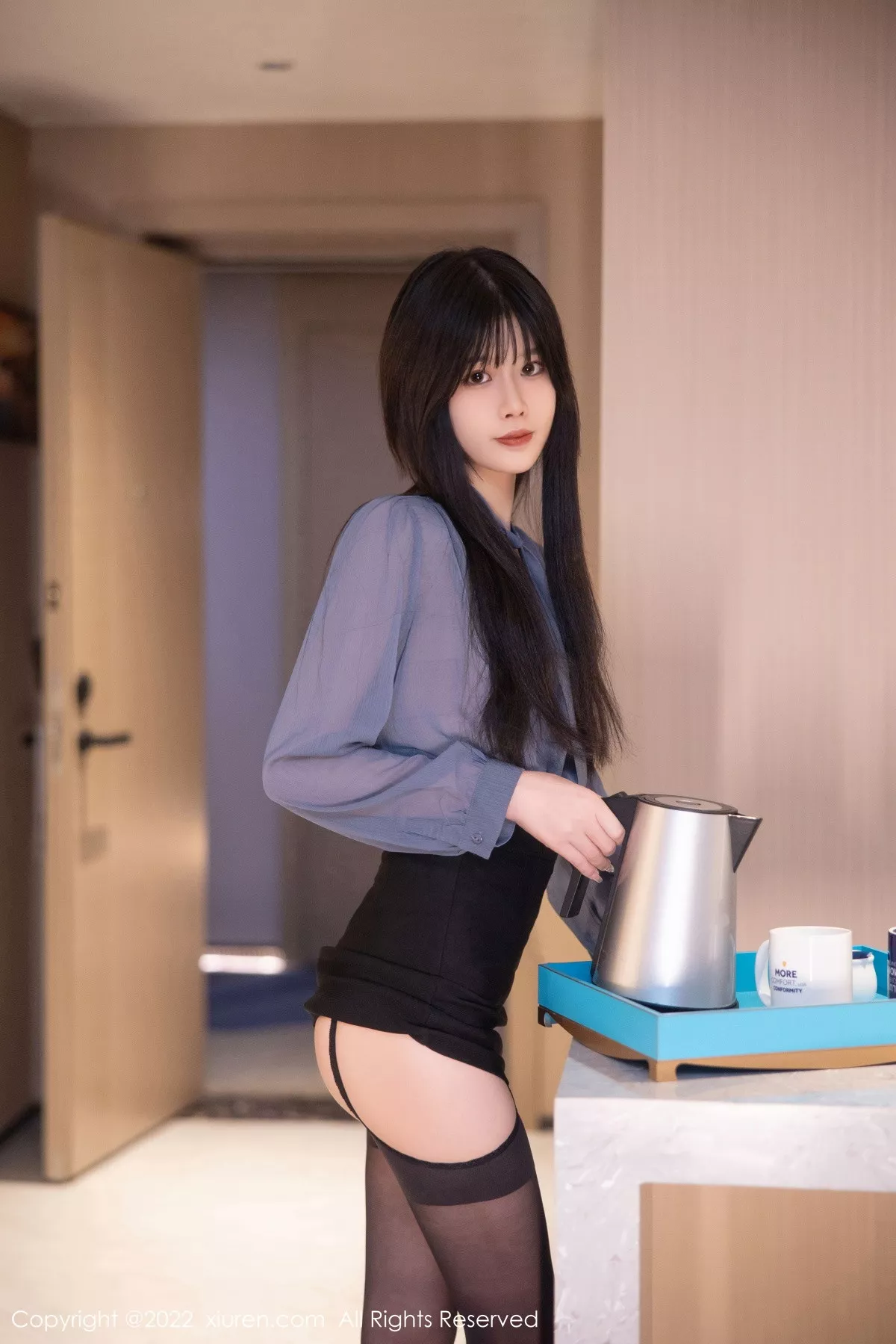 秀人集.com_[XiuRen秀人网]No.5964_模特77qiqi私房半脱露性感淡红色蕾丝内衣配超薄黑丝魅惑写真88P