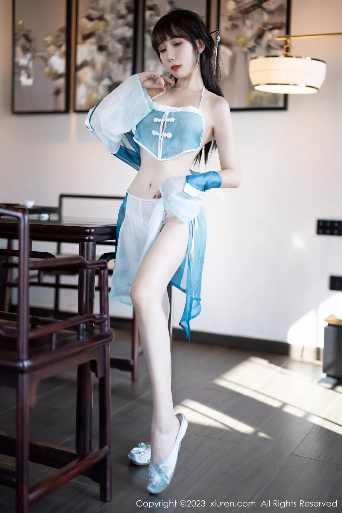 秀人集.com_[XiuRen秀人网]No.6076_模特波巧酱海南岛旅拍性感蓝色轻透薄纱服秀曼妙身姿诱惑写真81P