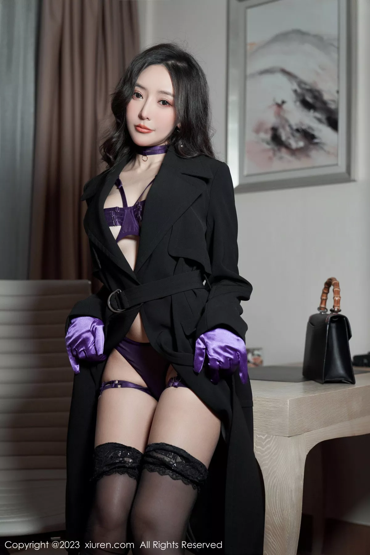 秀人集.com_[XiuRen秀人网]No.6078_女神王馨瑶yanni脱黑色外衣露紫色情趣内衣秀完美身材诱惑写真76P