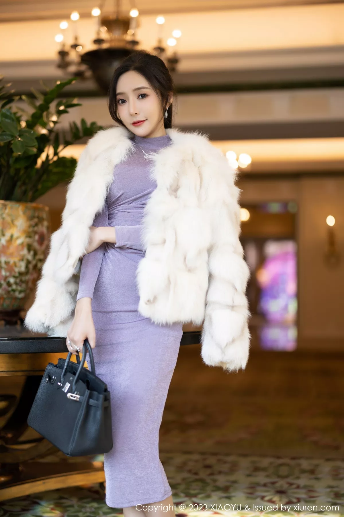 秀人集.com_[XiaoYu画语界]Vol.947_女神王馨瑶yanni淡紫色收身连衣长裙露浅暖色内衣迷人诱惑写真81P