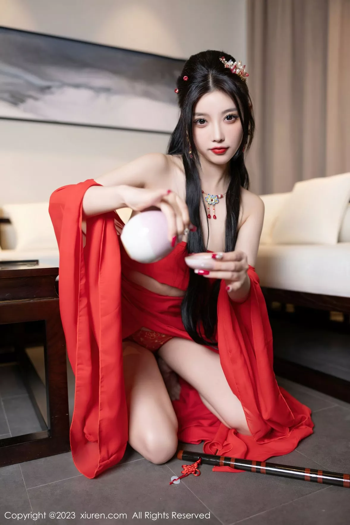 秀人集.com_[XiuRen秀人网]No.6149_女神杨晨晨Yome温泉性感半透红色丝绸秀丰满身材惹火诱惑写真88P