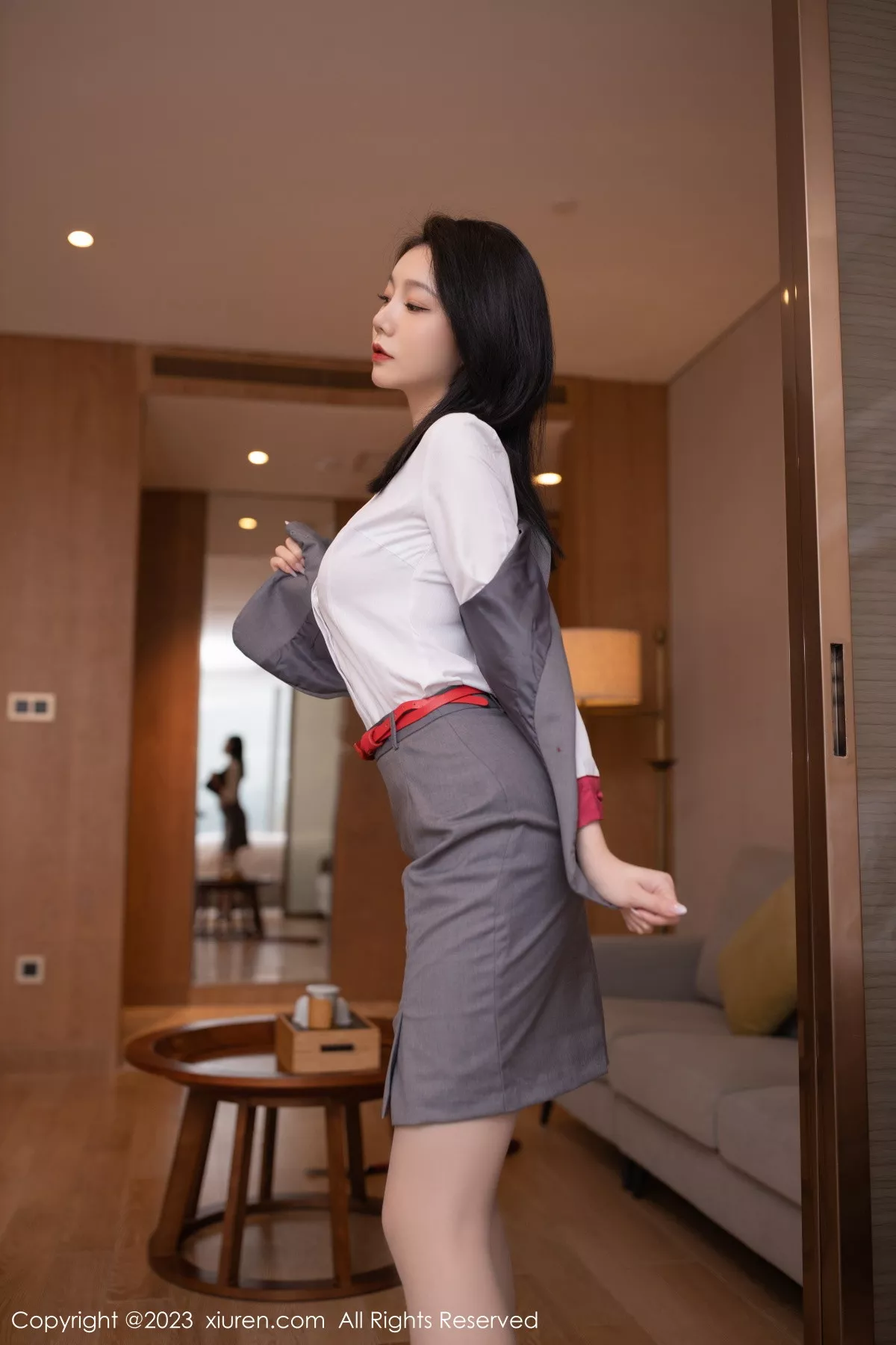 秀人集.com_[XiuRen秀人网]No.6148_模特安然anran空姐角色扮演脱制服露红色蕾丝内衣惹火诱惑写真82P