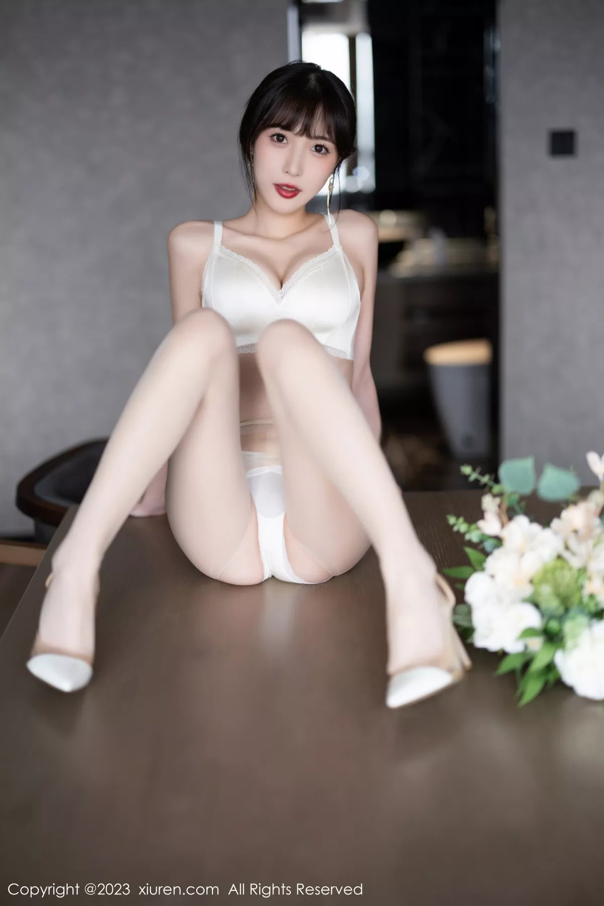 秀人集.com_[XiuRen秀人网]No.6236_模特林星阑脱咖啡色连衣裙露白色蕾丝内衣配开档肉丝诱惑写真90P