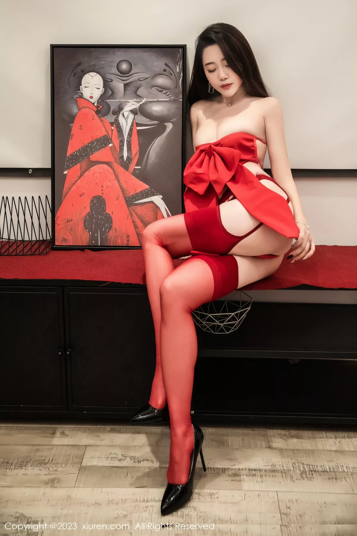 秀人集.com_[XiuRen秀人网]No.6238_模特严利娅Yuliya私房性感红色内衣服饰配丝袜吊袜火辣诱惑写真71P