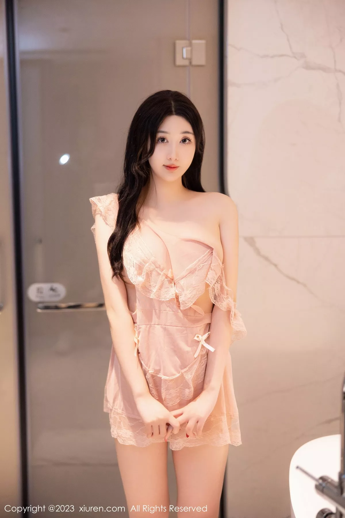 秀人集.com_[XiuRen秀人网]No.6243_模特江真真浴室场景性感淡粉色蕾丝情趣服秀惹火身材诱惑写真78P