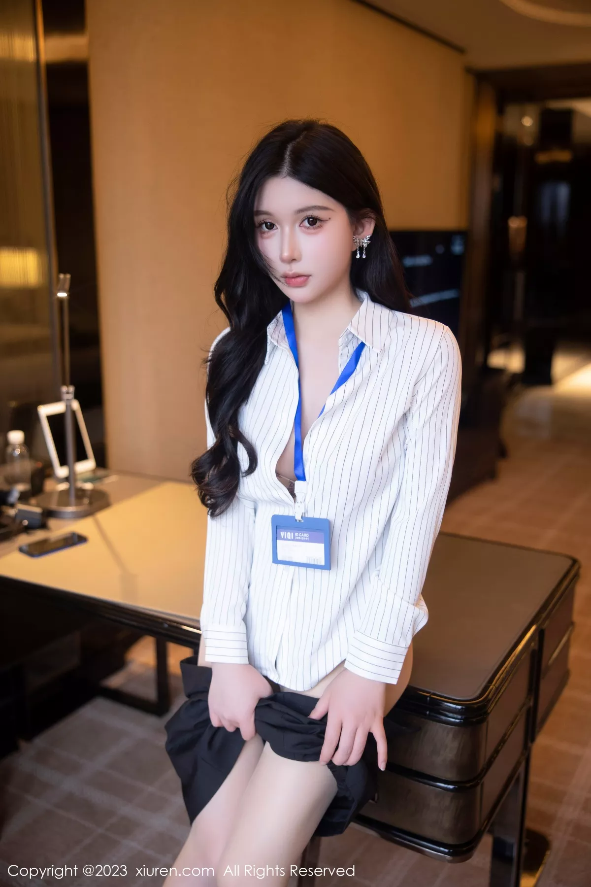 秀人集.com_[XiuRen秀人网]No.6247_模特林珊珊性感白T配黑短裙露浅黄色内衣开档肉丝完美诱惑写真97P