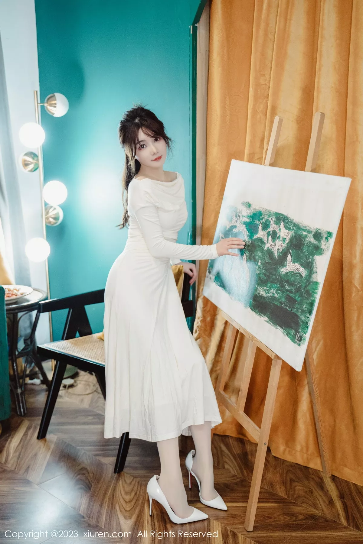 秀人集.com_[XiuRen秀人网]No.6182_模特婠婠么脱白色连衣长裙露蕾丝内衣配开档白丝迷人诱惑写真79P