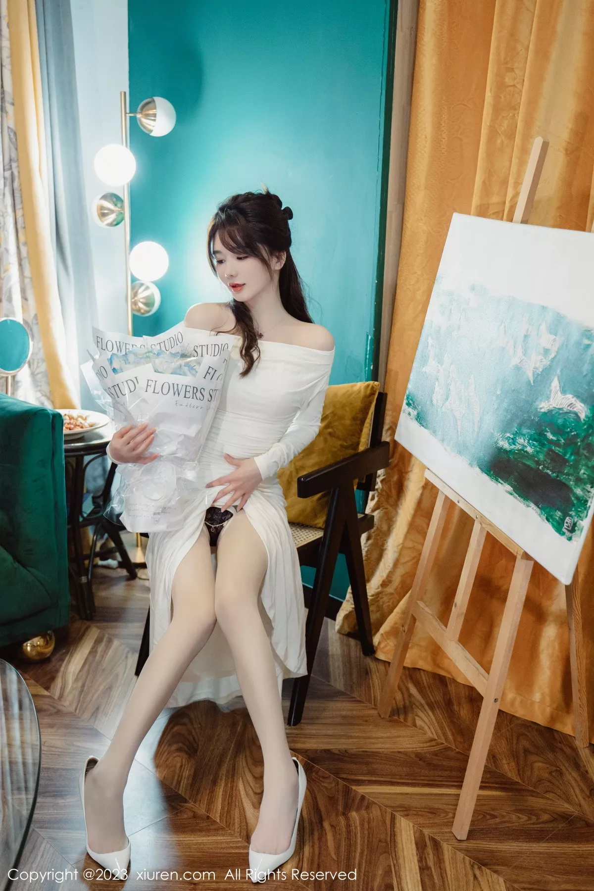 秀人集.com_[XiuRen秀人网]No.6182_模特婠婠么脱白色连衣长裙露蕾丝内衣配开档白丝迷人诱惑写真79P