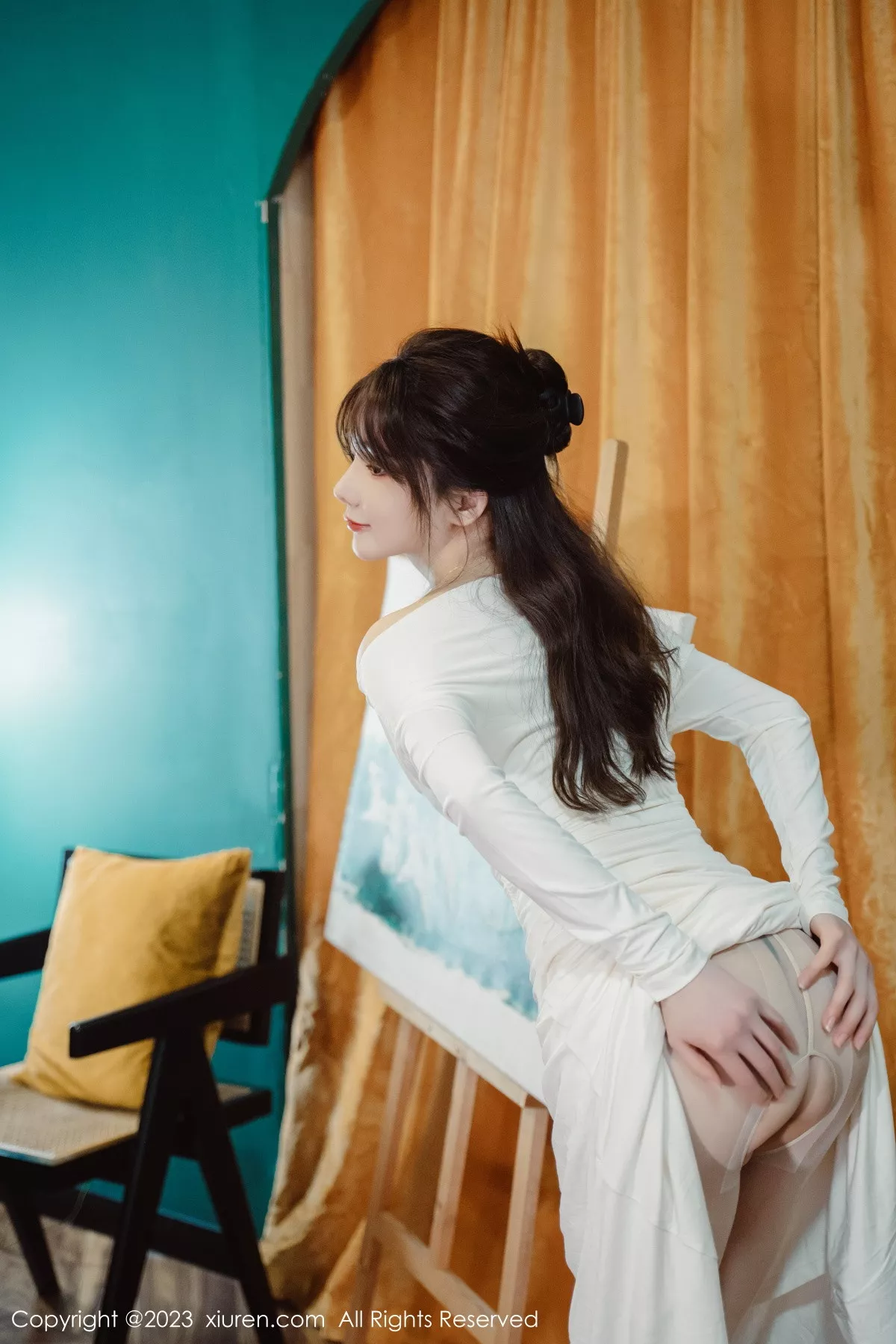 秀人集.com_[XiuRen秀人网]No.6182_模特婠婠么脱白色连衣长裙露蕾丝内衣配开档白丝迷人诱惑写真79P