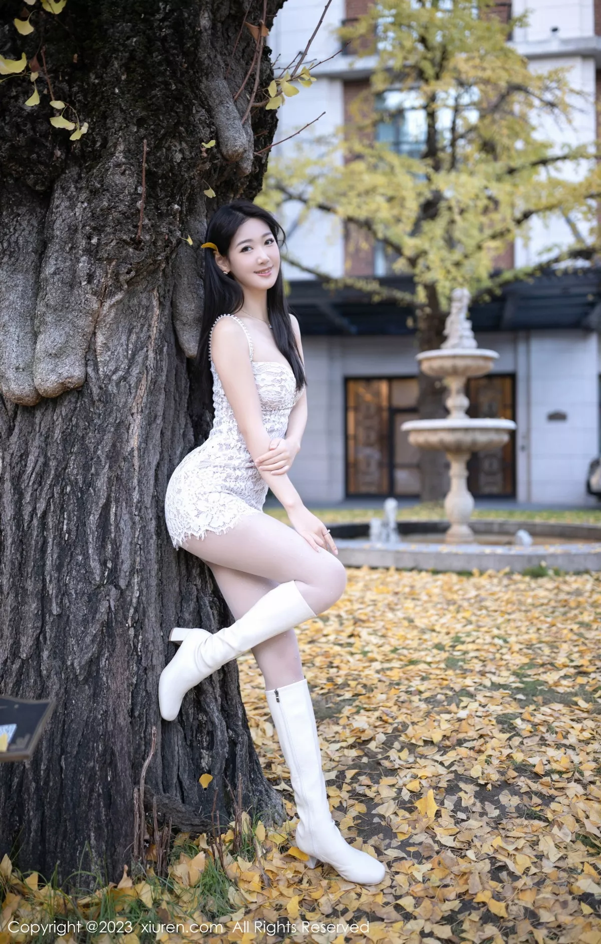 秀人集.com_[XiuRen秀人网]No.6331_模特唐安琪性感白色蕾丝吊带裙配开档白丝秀曼妙身姿诱惑写真79P