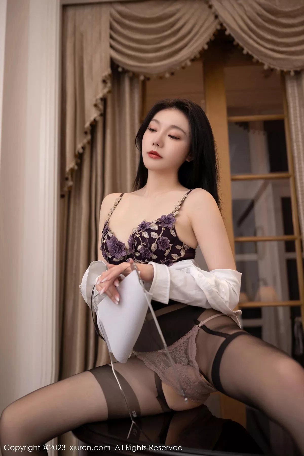 秀人集.com_[XiuRen秀人网]No.6336_模特安然anran秘书角色轻透黑色蕾丝内衣秀曼妙身姿诱惑写真80P