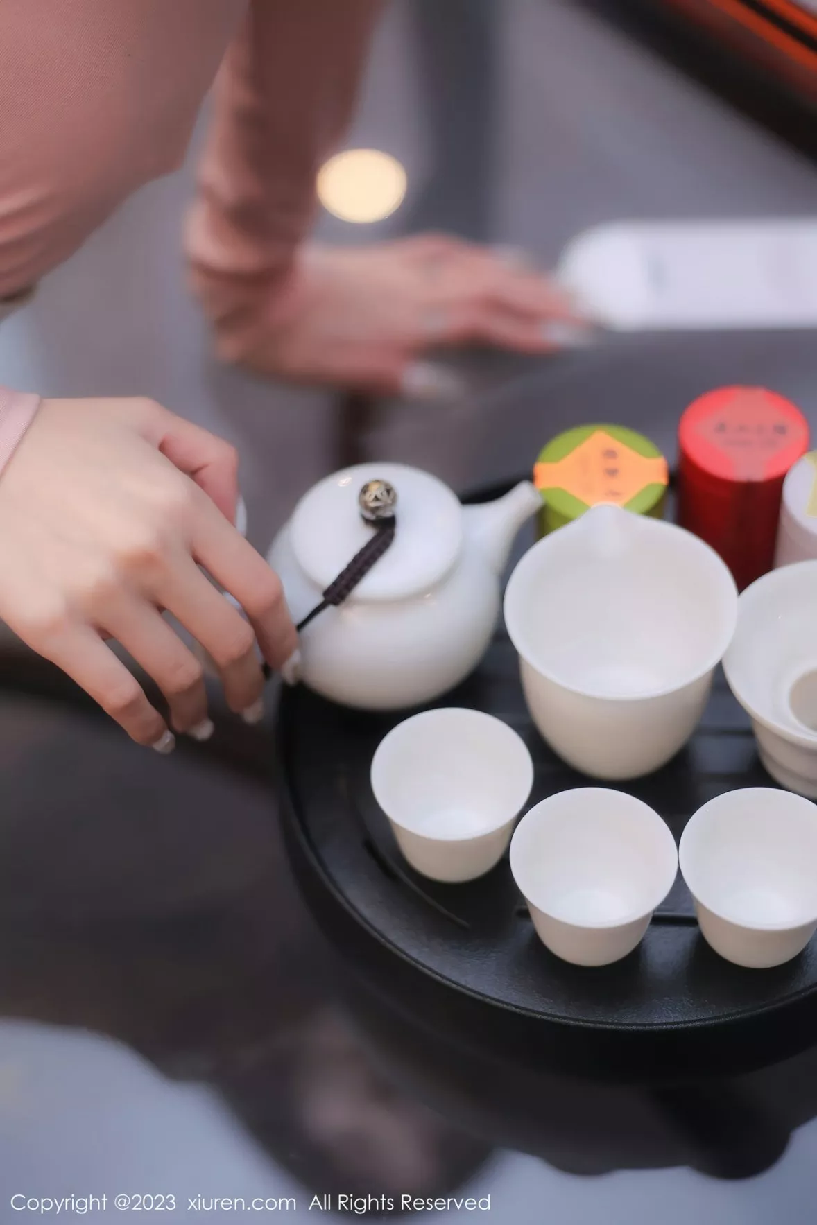 秀人集.com_[XiuRen秀人网]No.6367_模特谢小蒽性感粉色上衣配白短裙露超薄无内肉丝撩人诱惑写真91P