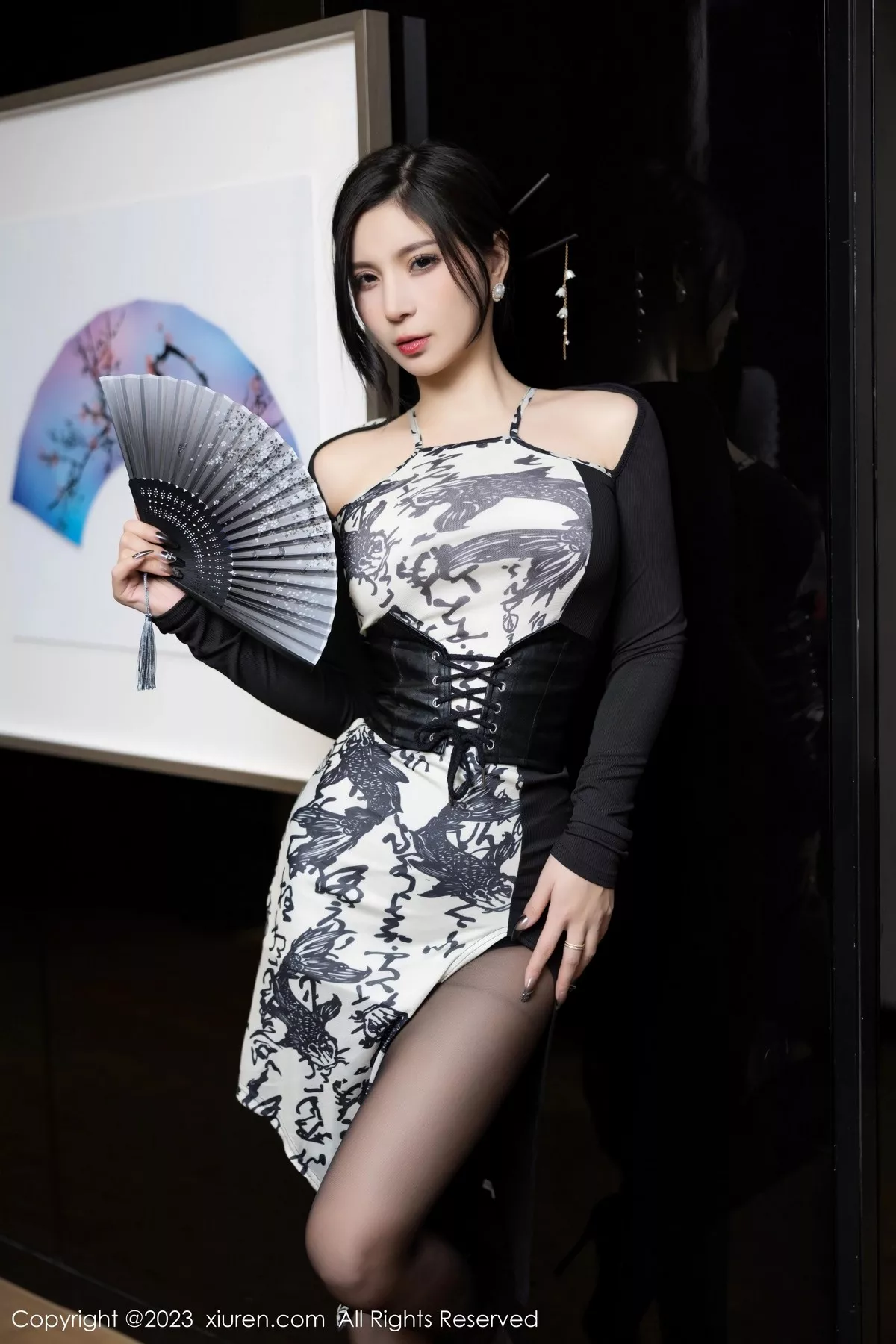 秀人集.com_[XiuRen秀人网]No.6406_模特小蛮妖Yummy脱性感连衣裙露黑色内衣配超薄黑丝魅惑写真83P