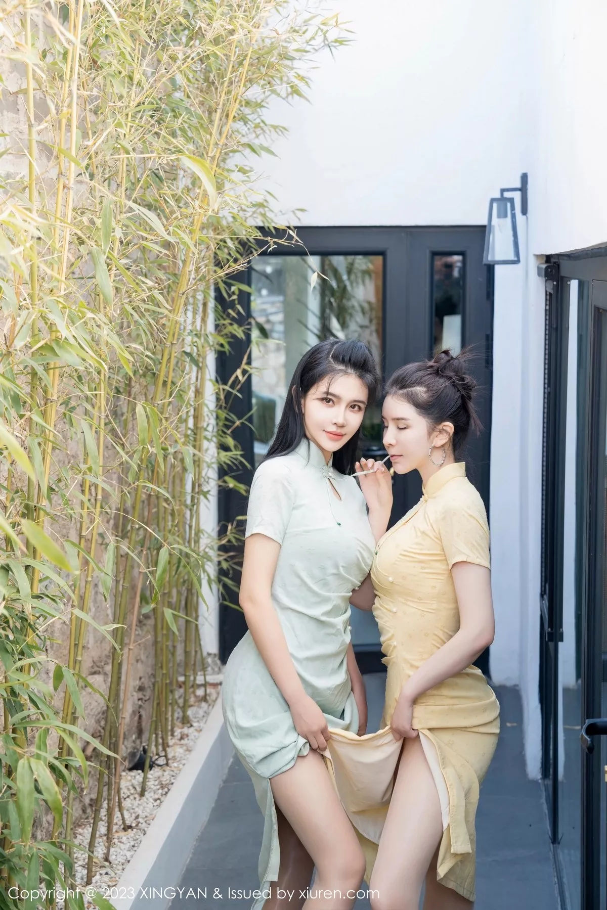 秀人集.com_[XINGYAN星颜社]VOL.183_女神刘钰儿＆李丽莎合集性感轻透旗袍服饰配原色丝袜诱惑写真69P