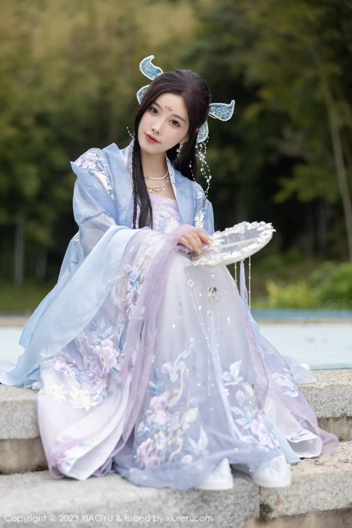 秀人集.com_[XiaoYu画语界]Vol.970_女神杨晨晨Yome脱淡蓝紫色古装服露白色蕾丝内衣完美诱惑写真91P