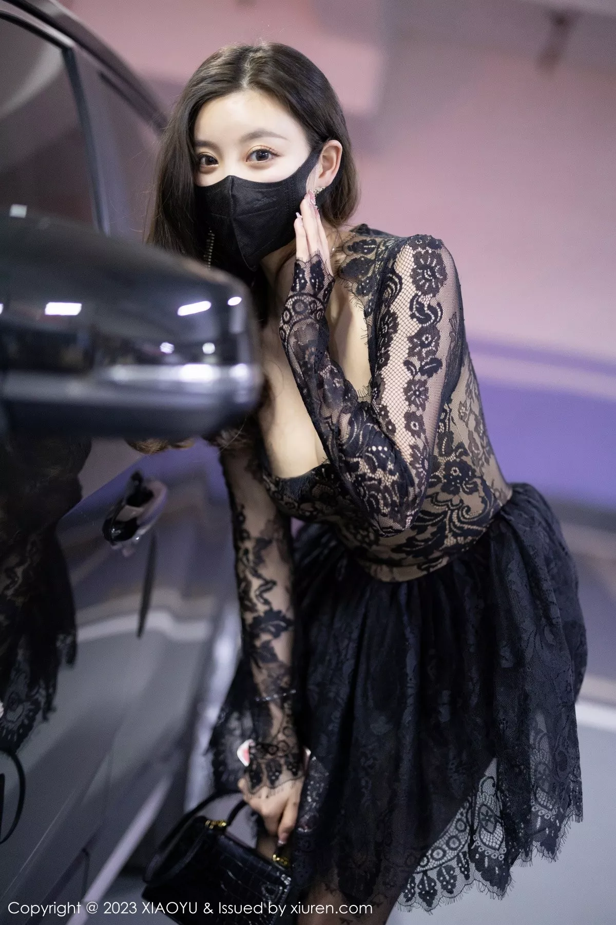 秀人集.com_[XiaoYu画语界]Vol.988_女神杨晨晨Yome性感黑色蕾丝连衣短裙露黑色内衣完美诱惑写真92P