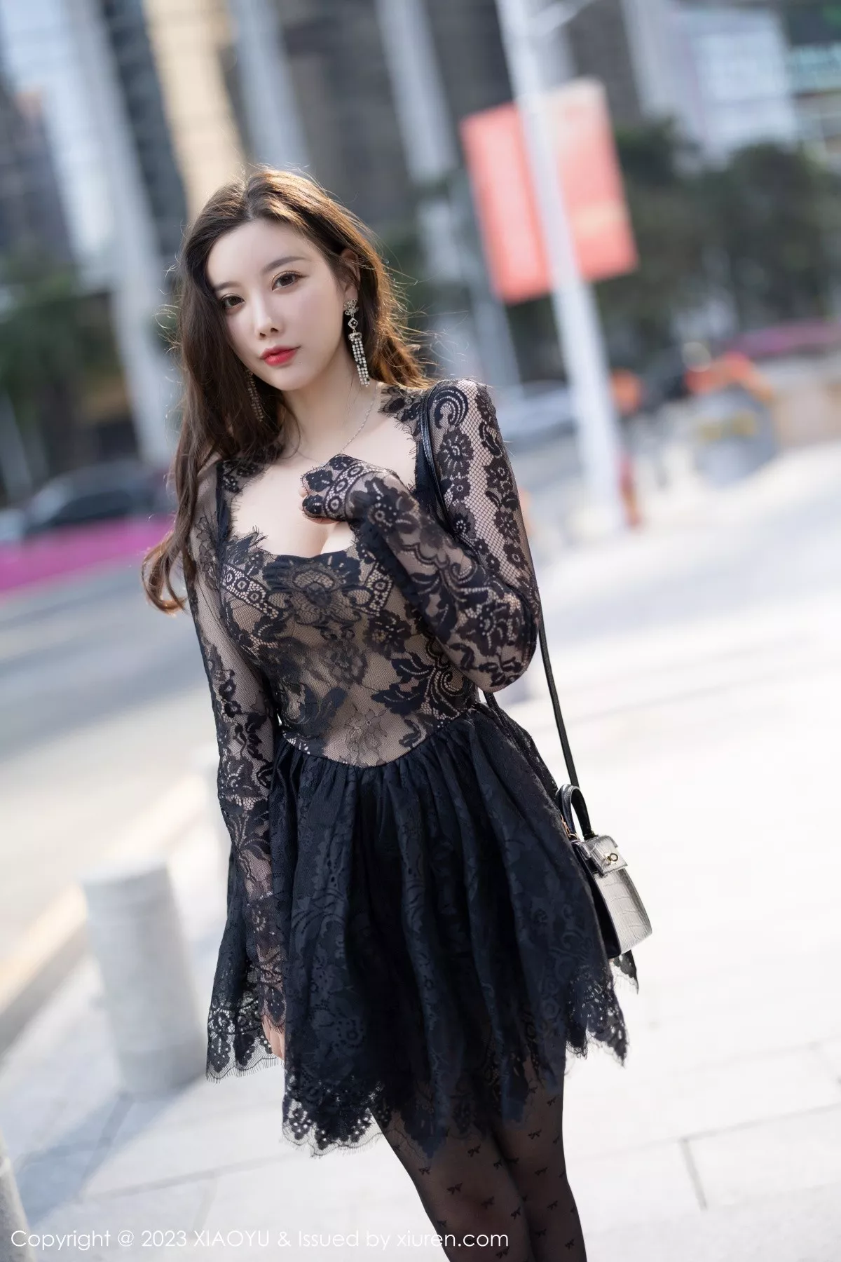 秀人集.com_[XiaoYu画语界]Vol.988_女神杨晨晨Yome性感黑色蕾丝连衣短裙露黑色内衣完美诱惑写真92P