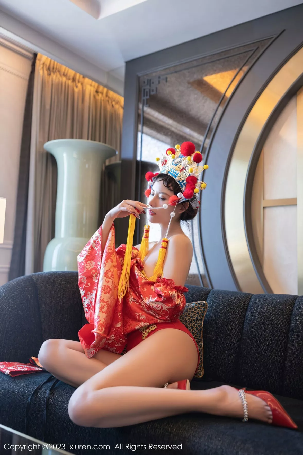 秀人集.com_[XiuRen秀人网]No.6308_模特就是阿朱啊喜庆花嫁主题私房半脱露曼妙绝美身姿诱惑写真81P