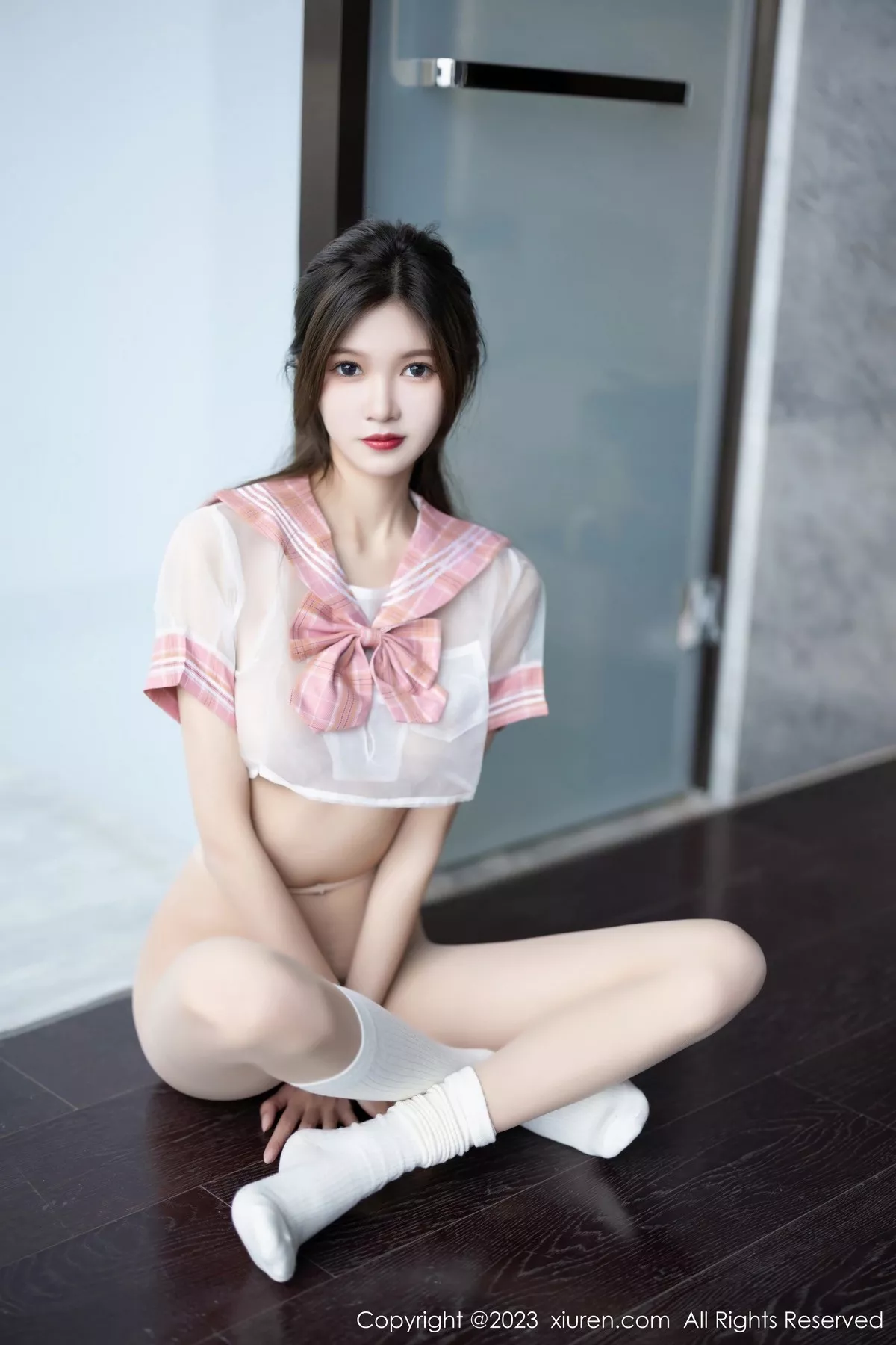 秀人集.com_[XiuRen秀人网]No.6517_模特程程程粉色轻透薄纱短裙套装露性感内衣配超薄肉丝诱惑写真71P