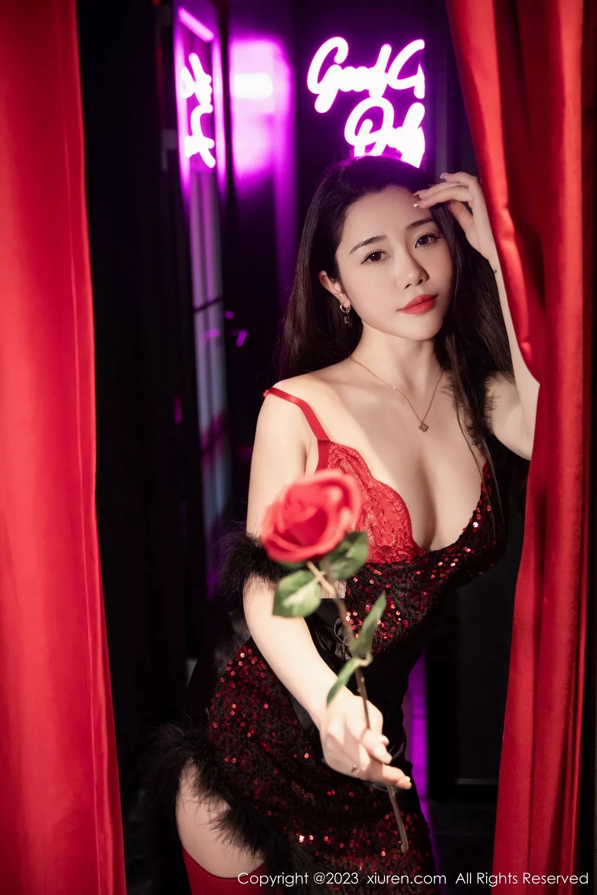 秀人集.com_[XiuRen秀人网]No.6587_模特严利娅Yuliya私房性感红色蕾丝情趣内衣配红色丝袜诱惑写真68P