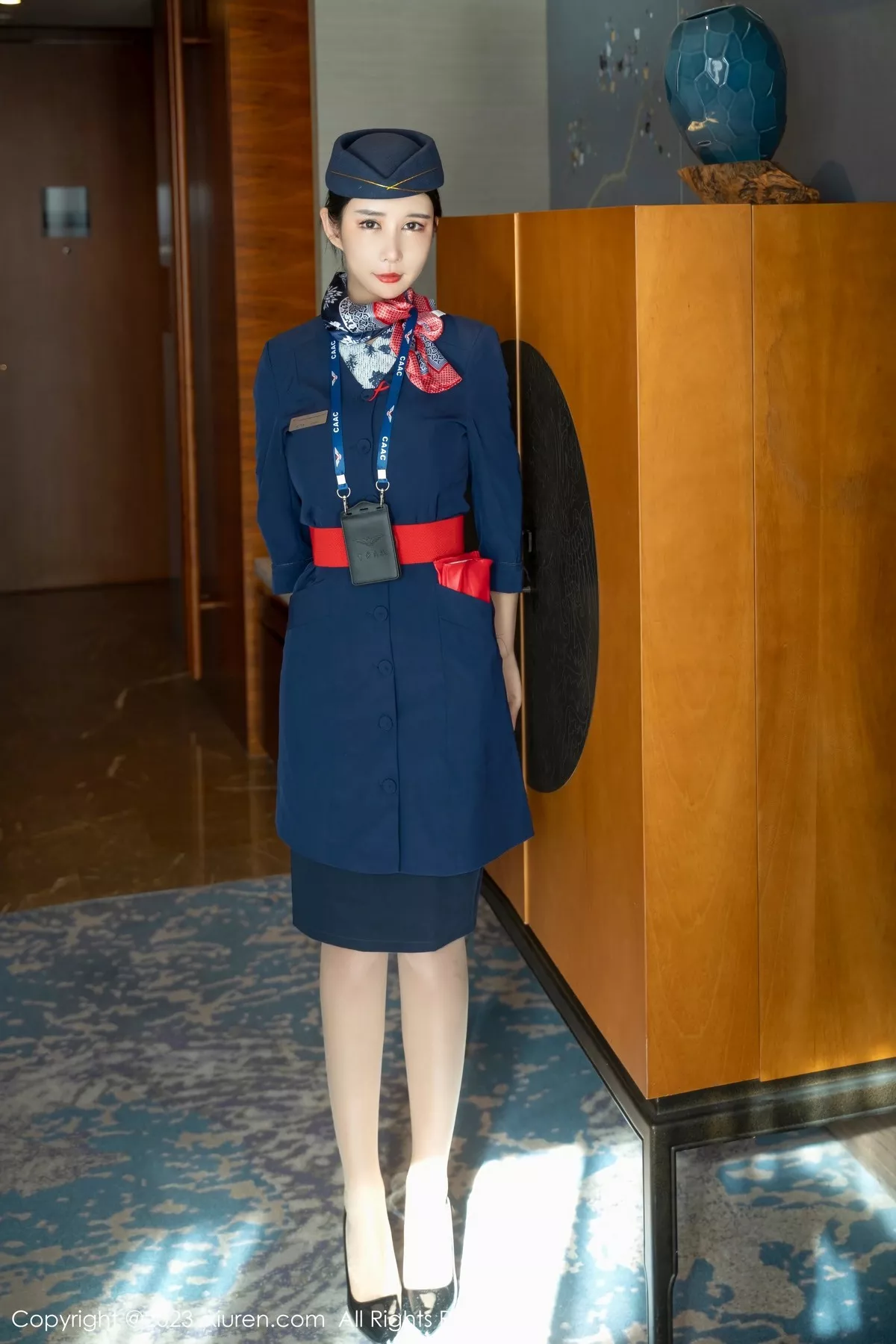 秀人集.com_[XiuRen秀人网]No.6445_模特夏沫沫tifa性感空间制服露黑色内衣配超薄肉丝迷人诱惑写真70P