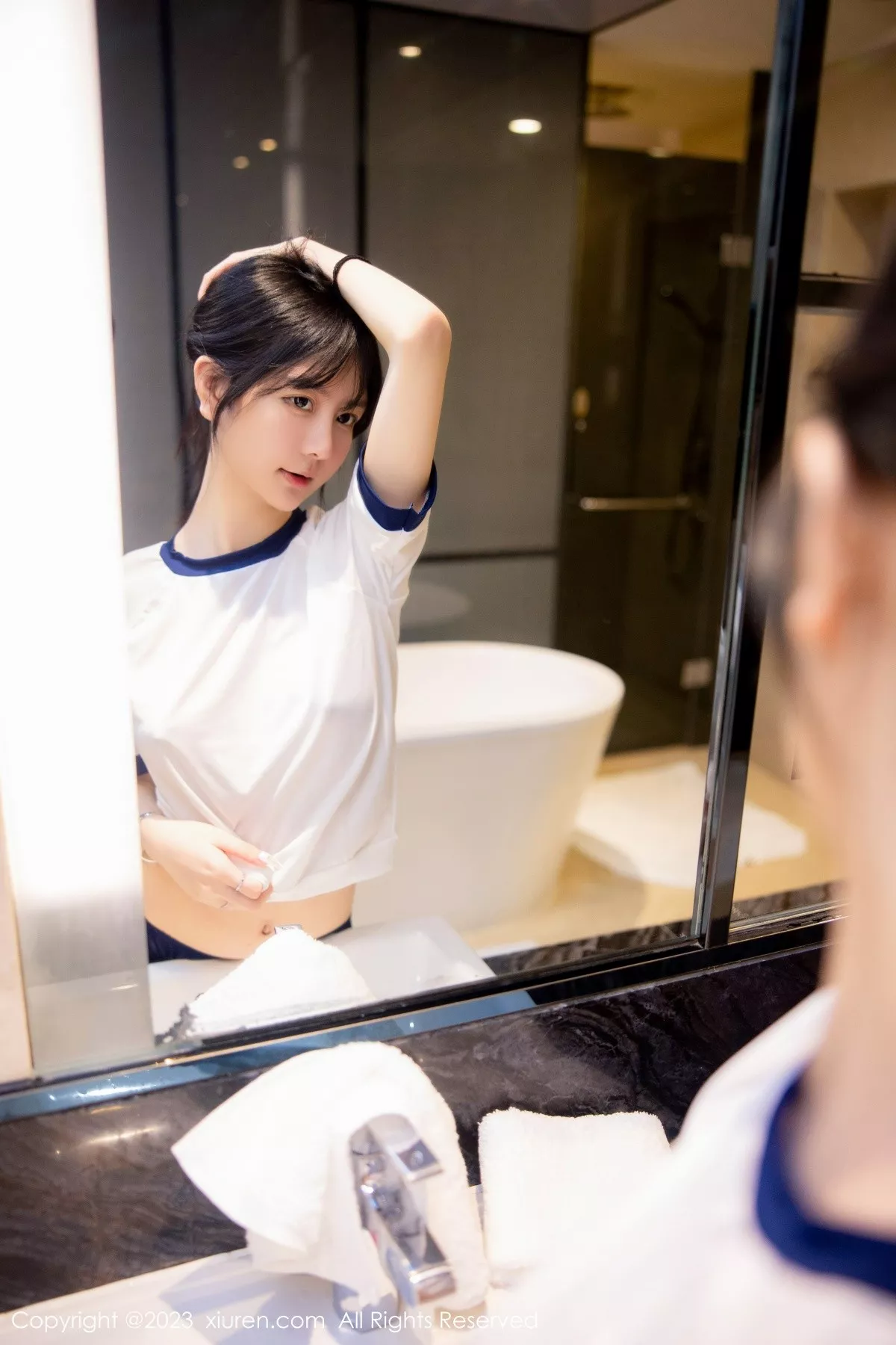 秀人集.com_[XiuRen秀人网]No.6447_模特谢小蒽私房浴室性感白色水手服秀苗条身材迷人诱惑写真87P