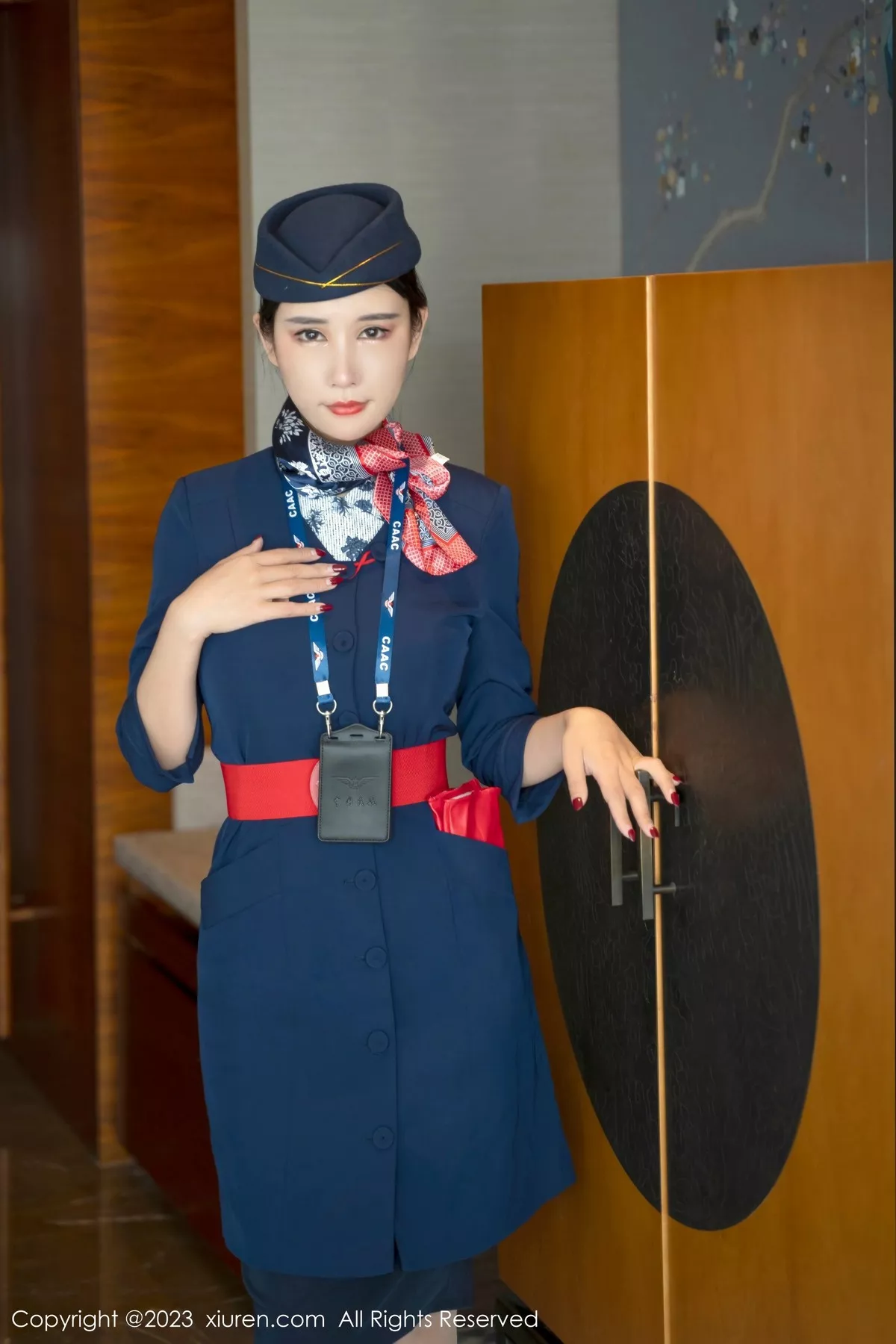 秀人集.com_[XiuRen秀人网]No.6445_模特夏沫沫tifa性感空间制服露黑色内衣配超薄肉丝迷人诱惑写真70P