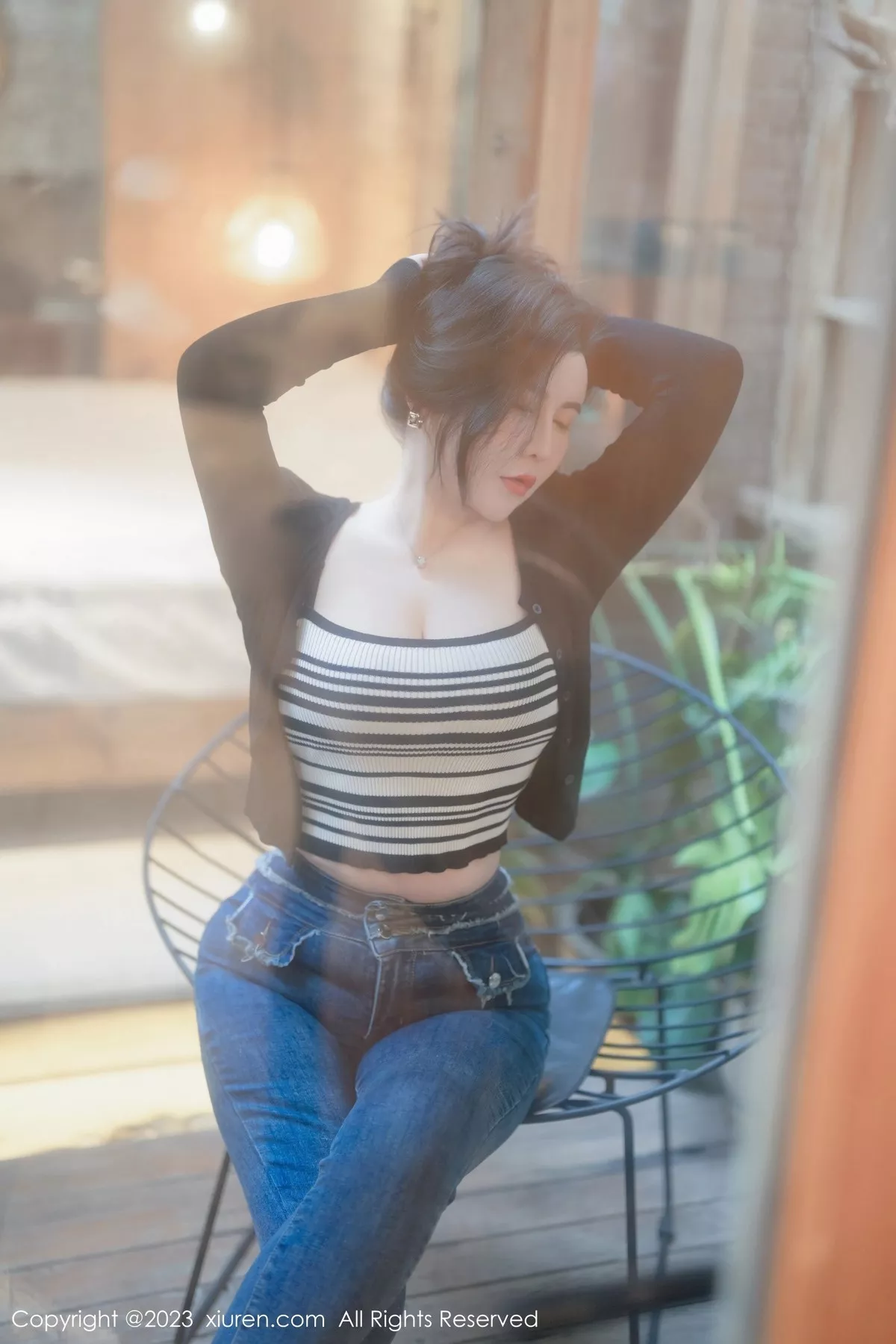 秀人集.com_[MFStar模范学院]Vol.618_模特伊诺性感黑色高叉连体内衣配黑丝袜秀丰胸肥臀撩人诱惑写真61P