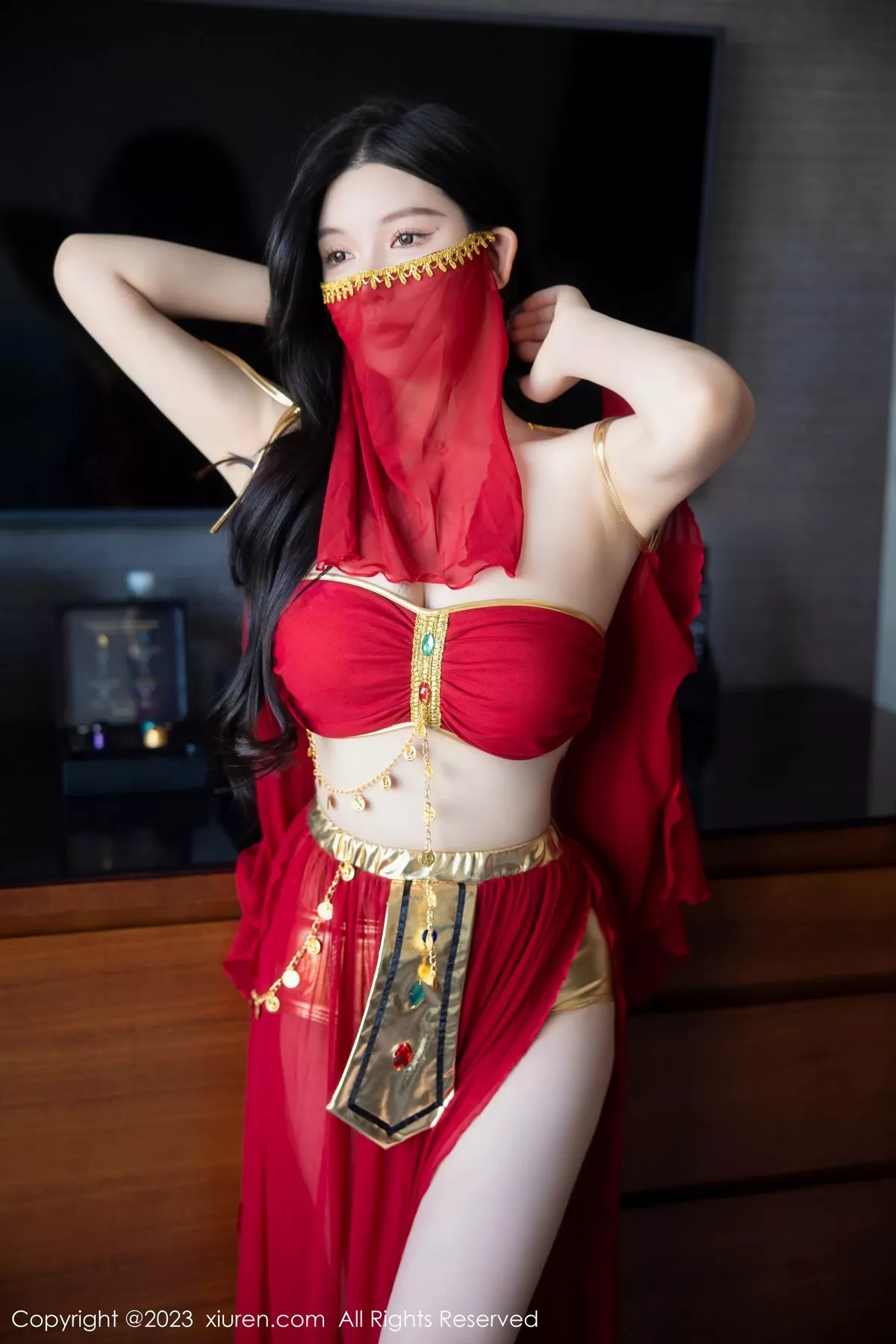 秀人集.com_[XiuRen秀人网]No.6613_模特林珊珊性感红色西域舞娘装扮秀曼妙丰腴身姿迷人诱惑写真84P
