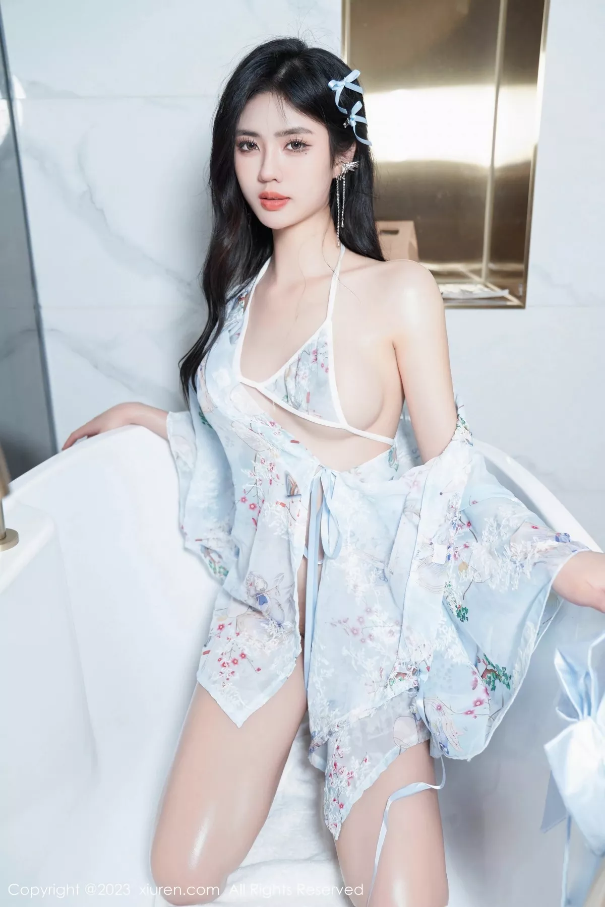 秀人集.com_[XiuRen秀人网]No.6924_模特浅浅Danny淡蓝色花纹睡裙配原色丝袜秀曼妙身姿诱惑写真79P