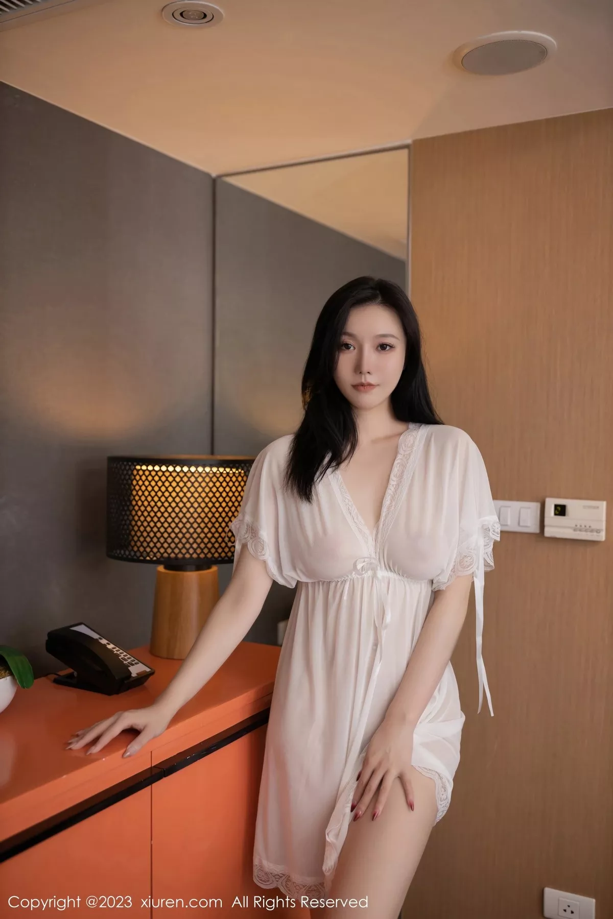 秀人集.com_[XiuRen秀人网]No.6827_模特安然anran性感白色轻透薄纱服露淡蓝轻透蕾丝内衣诱惑写真79P