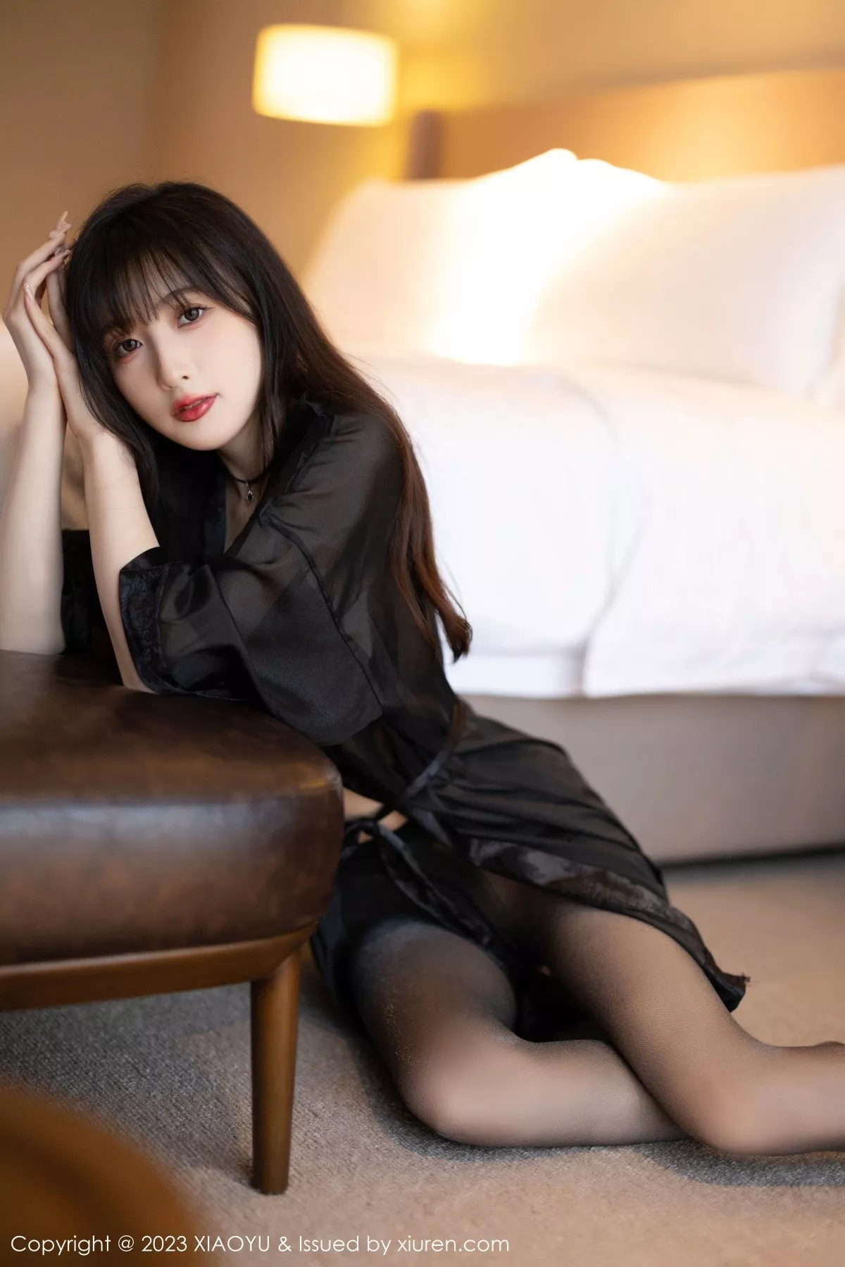 秀人集.com_[XiaoYu画语界]Vol.1061_模特林星阑性感黑色吊带裙配超薄无内黑丝秀曼妙身姿诱惑写真83P