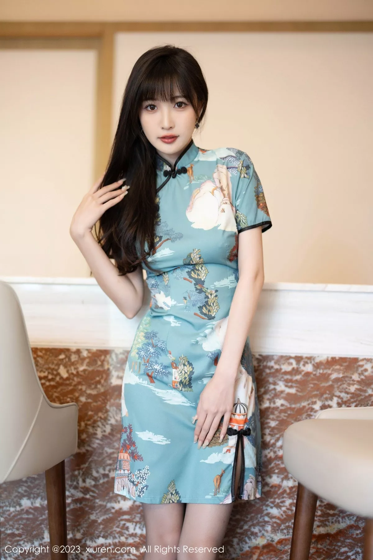 秀人集.com_[XiuRen秀人网]No.6953_模特林星阑性感墨绿旗袍服饰+黑色薄纱内衣秀曼妙身姿诱惑写真81P