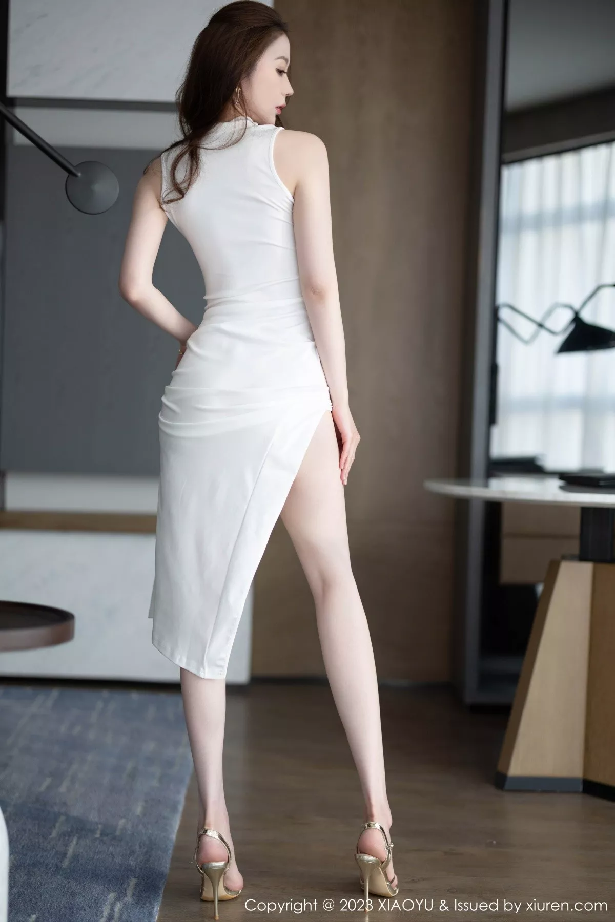 秀人集.com_[XiaoYu画语界]Vol.1053_模特梦心玥白色轻透连衣裙+黑色蕾丝情趣服秀高挑身材诱惑写真82P