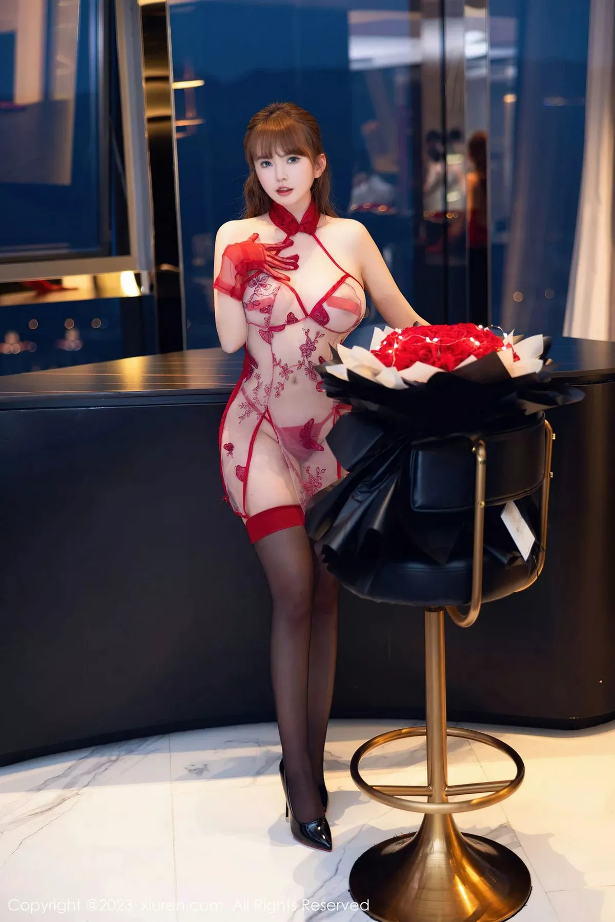 秀人集.com_[XiuRen秀人网]No.6981_模特张思允Nice性感红色轻透情趣内衣露豪乳遮点惹火诱惑写真71P